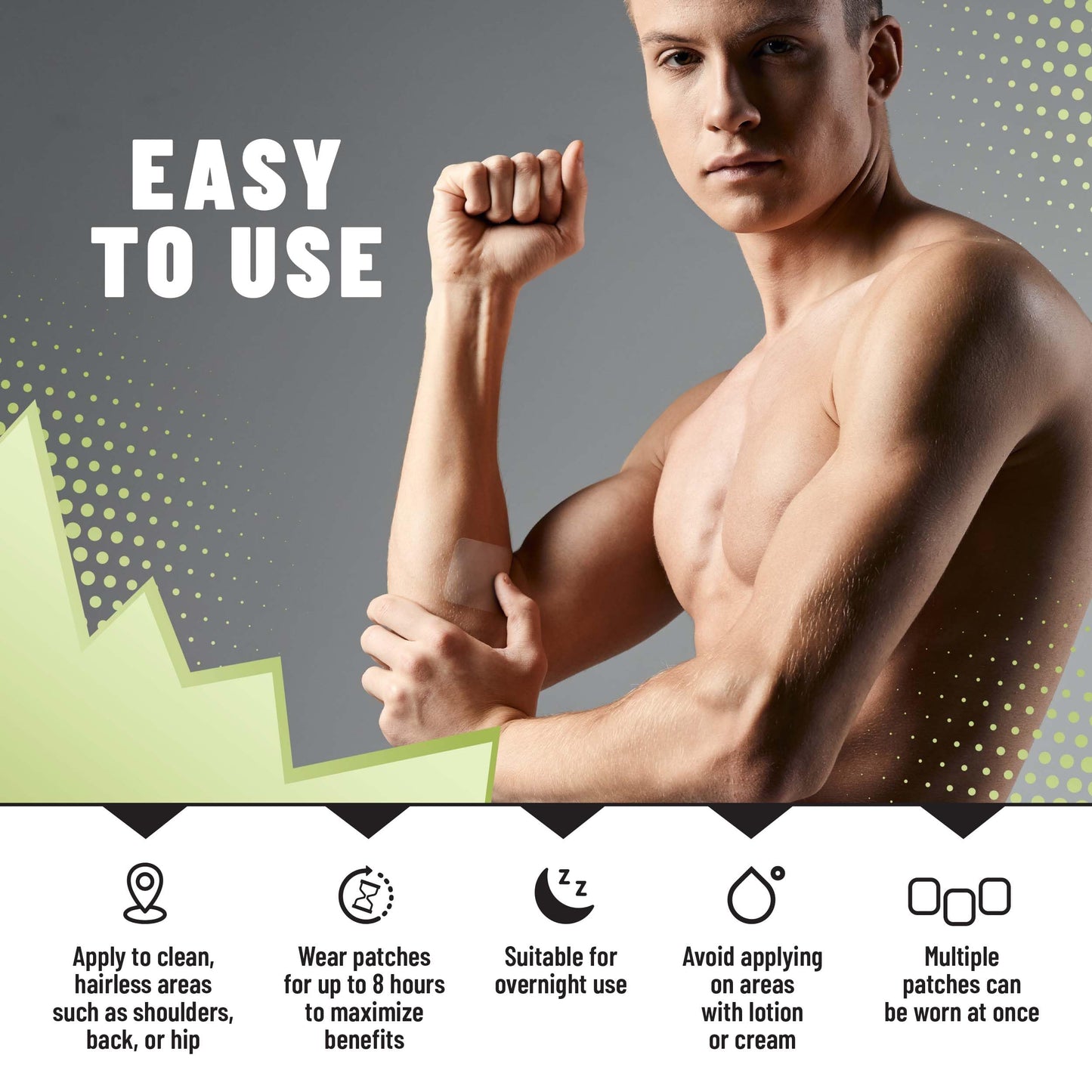 TOLEVITA Post Workout Muscle Recovery Patches with Vitamin C - 36 Patches for Active Lifestyle Support, Helps Soothe and Refresh After Exercise, Convenient and Easy-to-Use for Men and Women