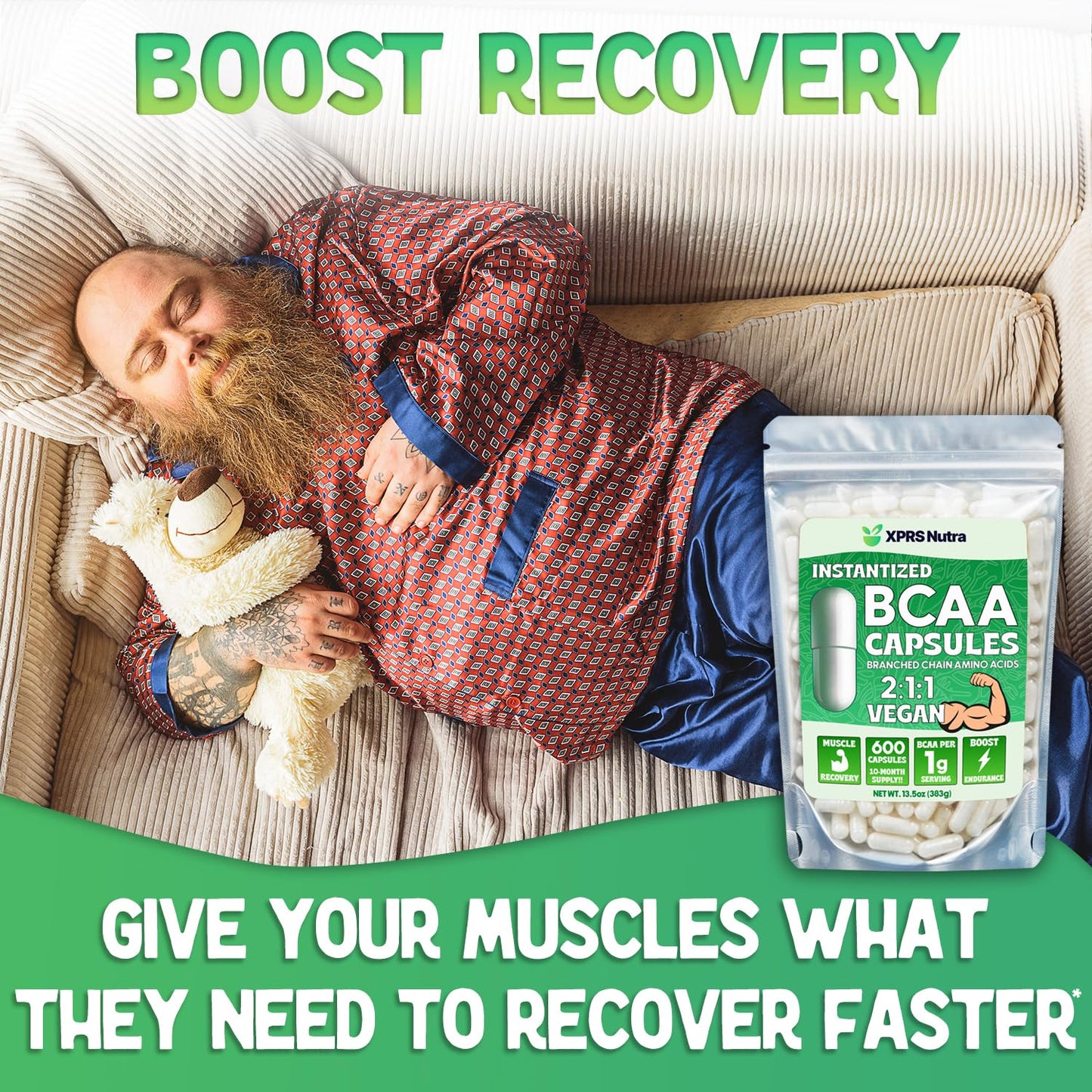 BCAA Amino Acids Capsules - Premium BCAAS Amino Acids Supplement - BCAA Pills - BCAAS Amino Acids Capsules - Branched Chain Amino Acids Nutritional Supplements - BCAA Capsules Nutrition 6 Month Supply