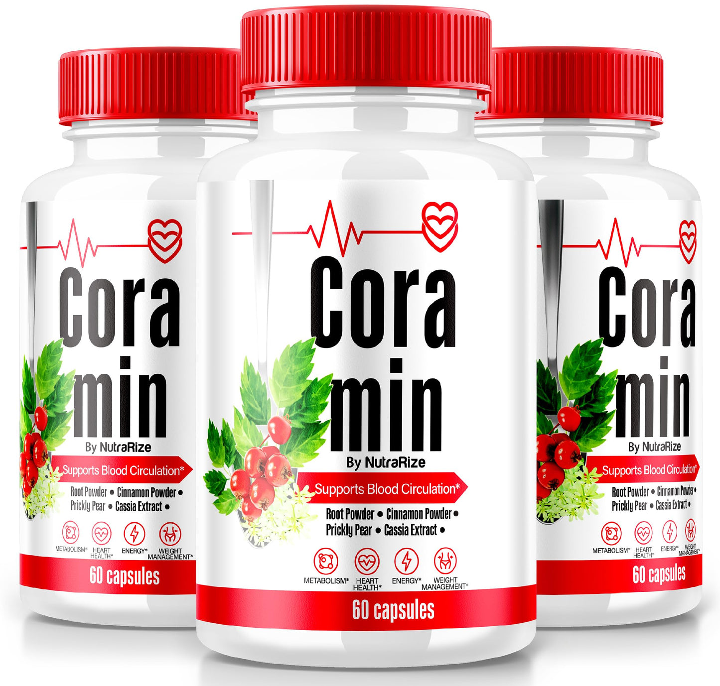 (3 Pack) Coramin Capsules, All-Natural Formula to Maintain Healthy Levels, Maximum Strength Supplement, Premium Blood Flow Support, Official Vitamin Pills, Cora min Capsulas Reviews (180 Capsules)