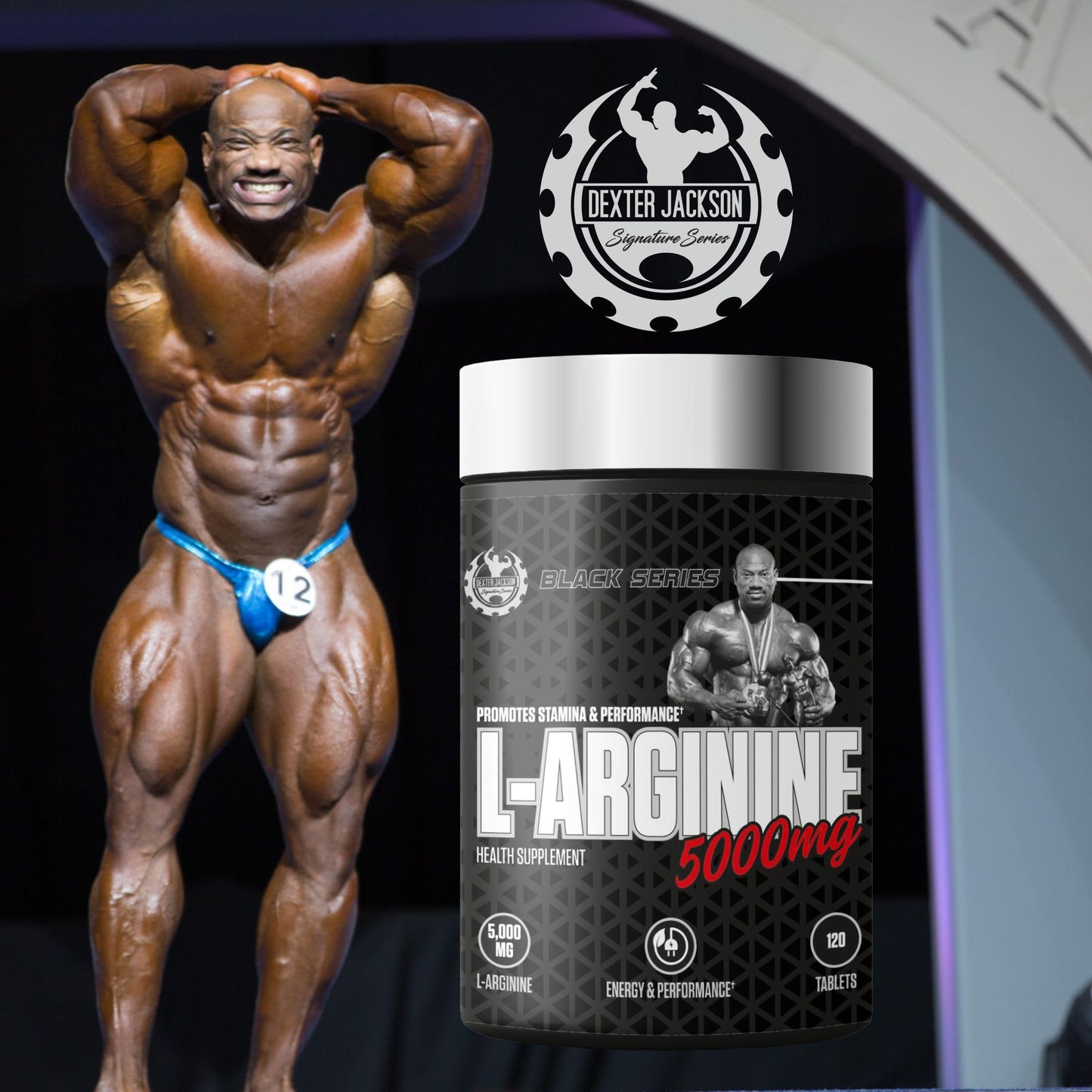 DEXTER JACKSON Black Series L-Arginine - 5000MG | Health Supplement, Muscle Pump | 120 Tablets, 30 Servings