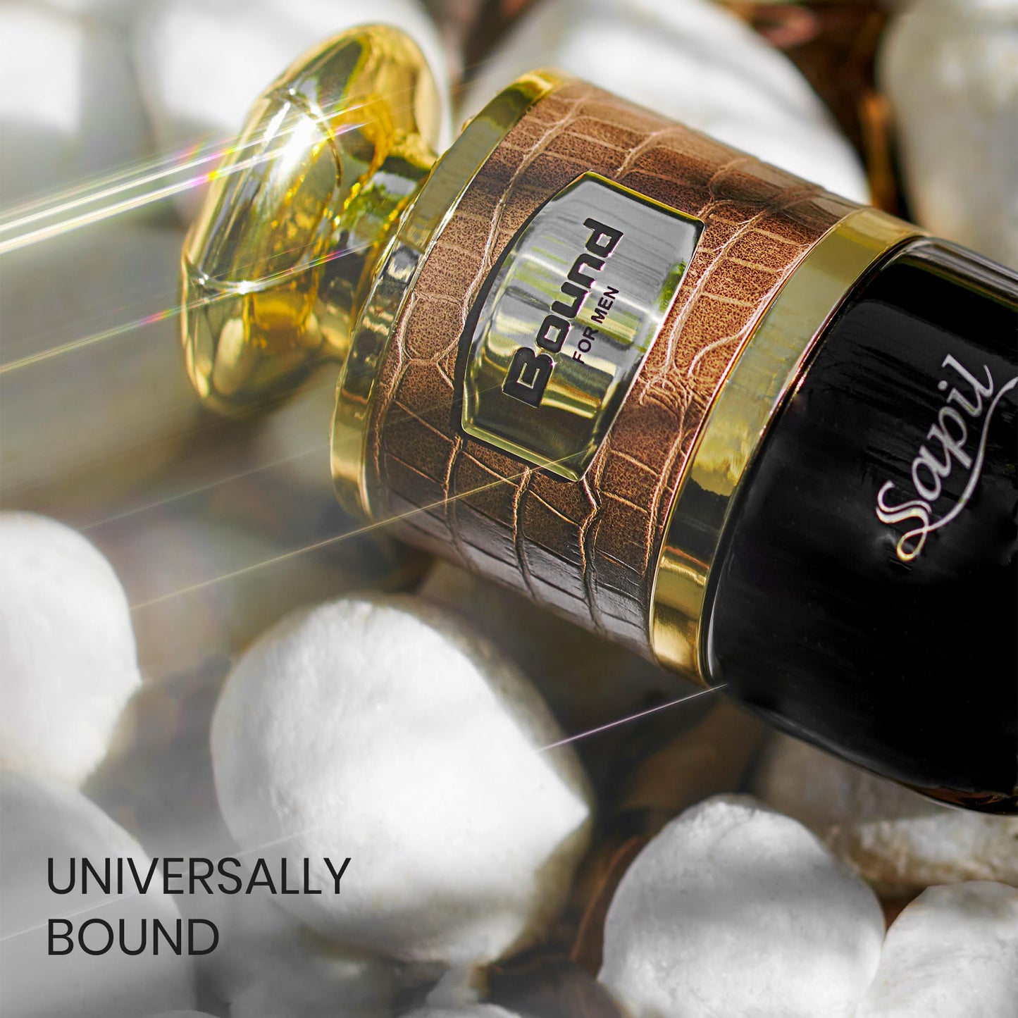 Sapil Bound Perfume for Men 3.4 Oz (100 ml) - Eau de Toilette with Long-Lasting Dubai Scent, Oriental Spicy Blend of Green Mandarin, Cardamom, Orange Blossom & Tonka Bean for Daily & Special Occasions