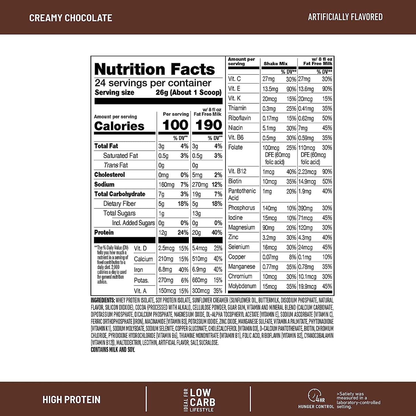 SlimFast Advanced Nutrition Creamy Chocolate Smoothie Mix - Weight Loss Meal Replacement - 20g protein - 11.4 Oz. Canister - 12 servings - Pantry Friendly