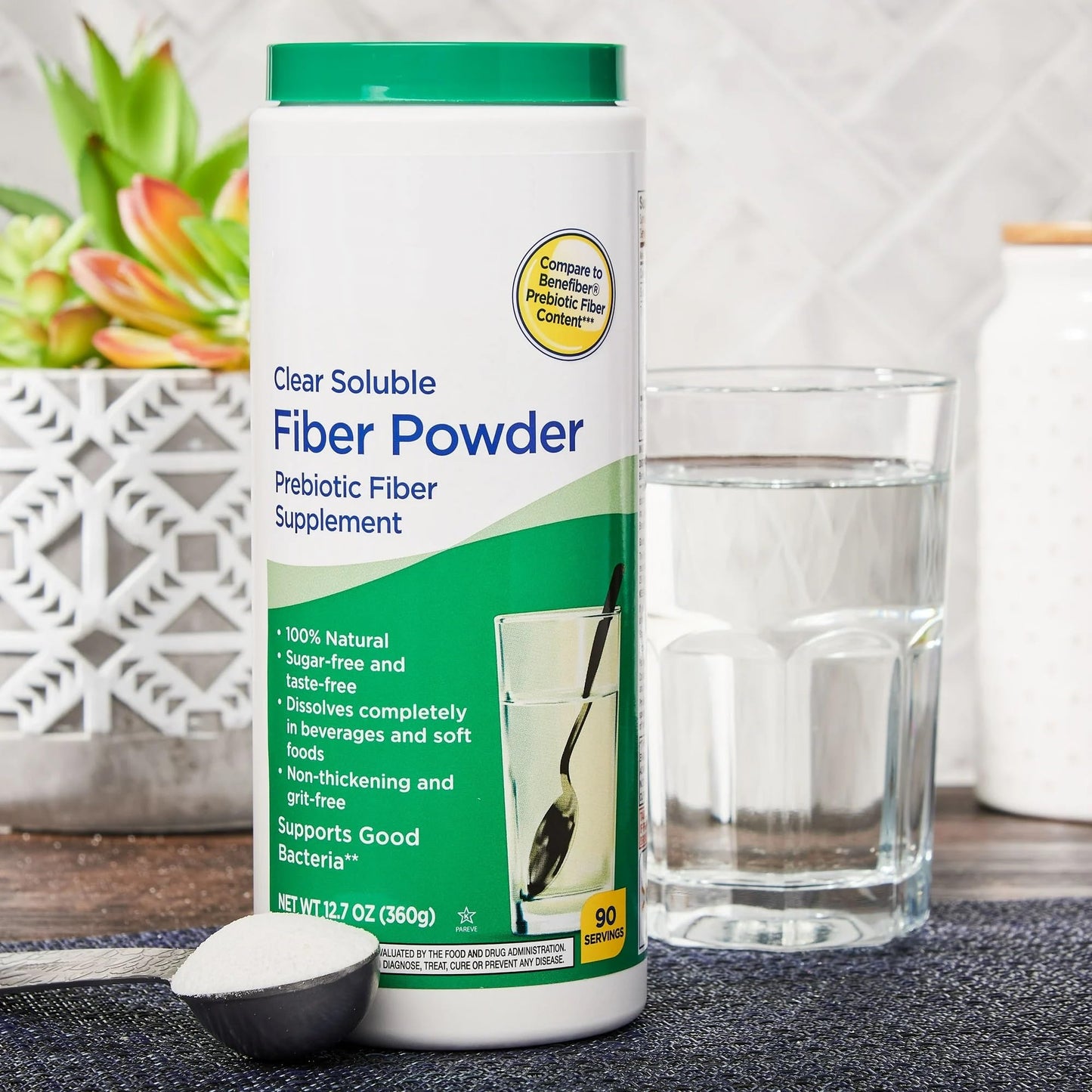 Clear Soluble Fiber Powder 12.7 oz - Daily Clear Fiber Powder Unflavored, Sugar-Free for Adults. (Pack of 1)