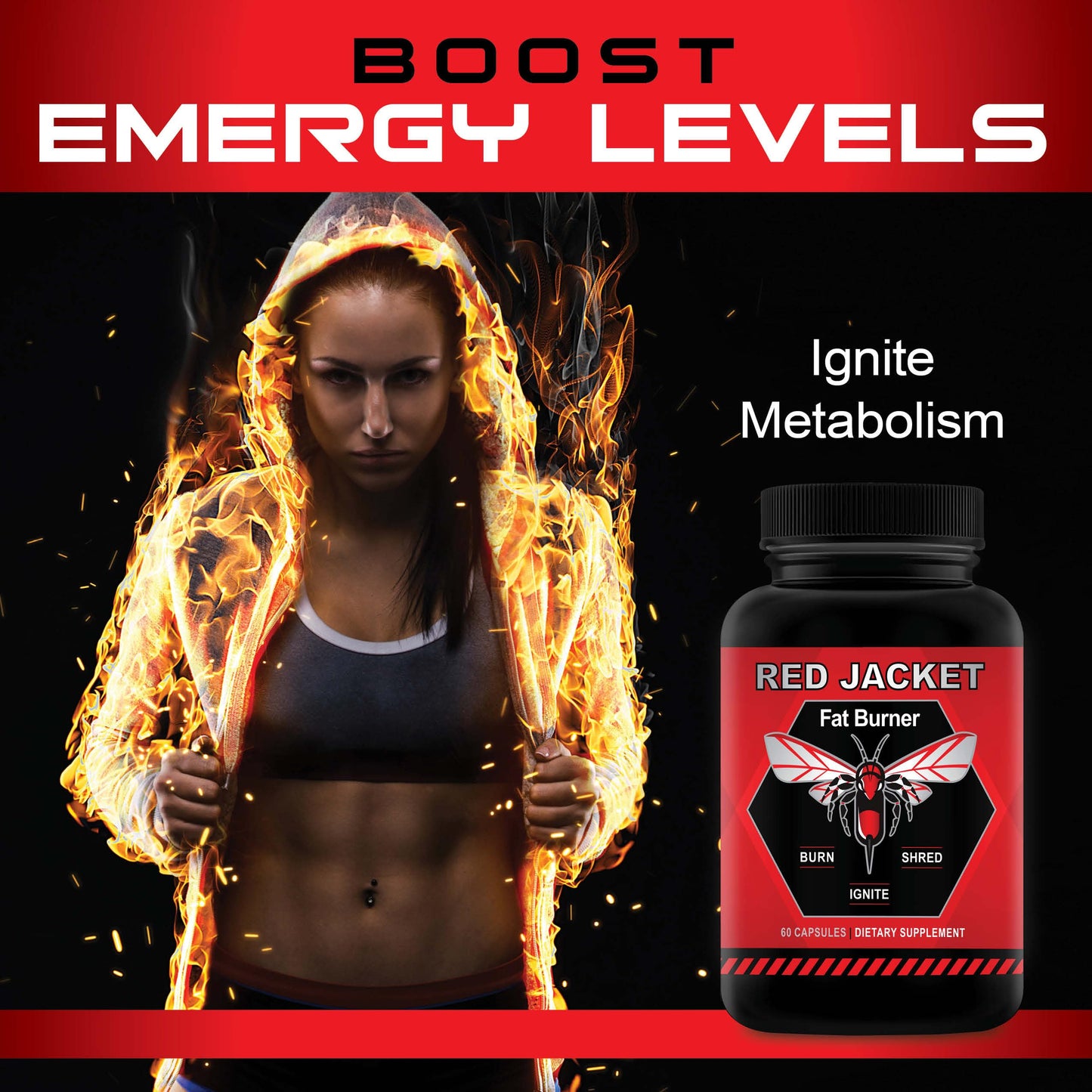 Red Jacket Thermogenic Fat Burner - Advanced Weight Loss Pills for Energy Boost, Metabolism Ignite, Extreme Shred, and Focus - Ultra Potent Diet Supplement for Lean Body and Performance Power
