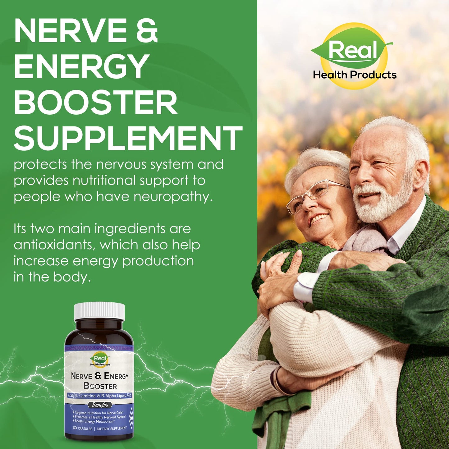 Acetyl L-carnitine 1000mg & R-Alpha Lipoic Acid 300mg Capsules - Nerve & Energy Booster Ala Supplement & Carnitine Supplement - Cardiovascular, Cognitive Function & Antioxidant Support