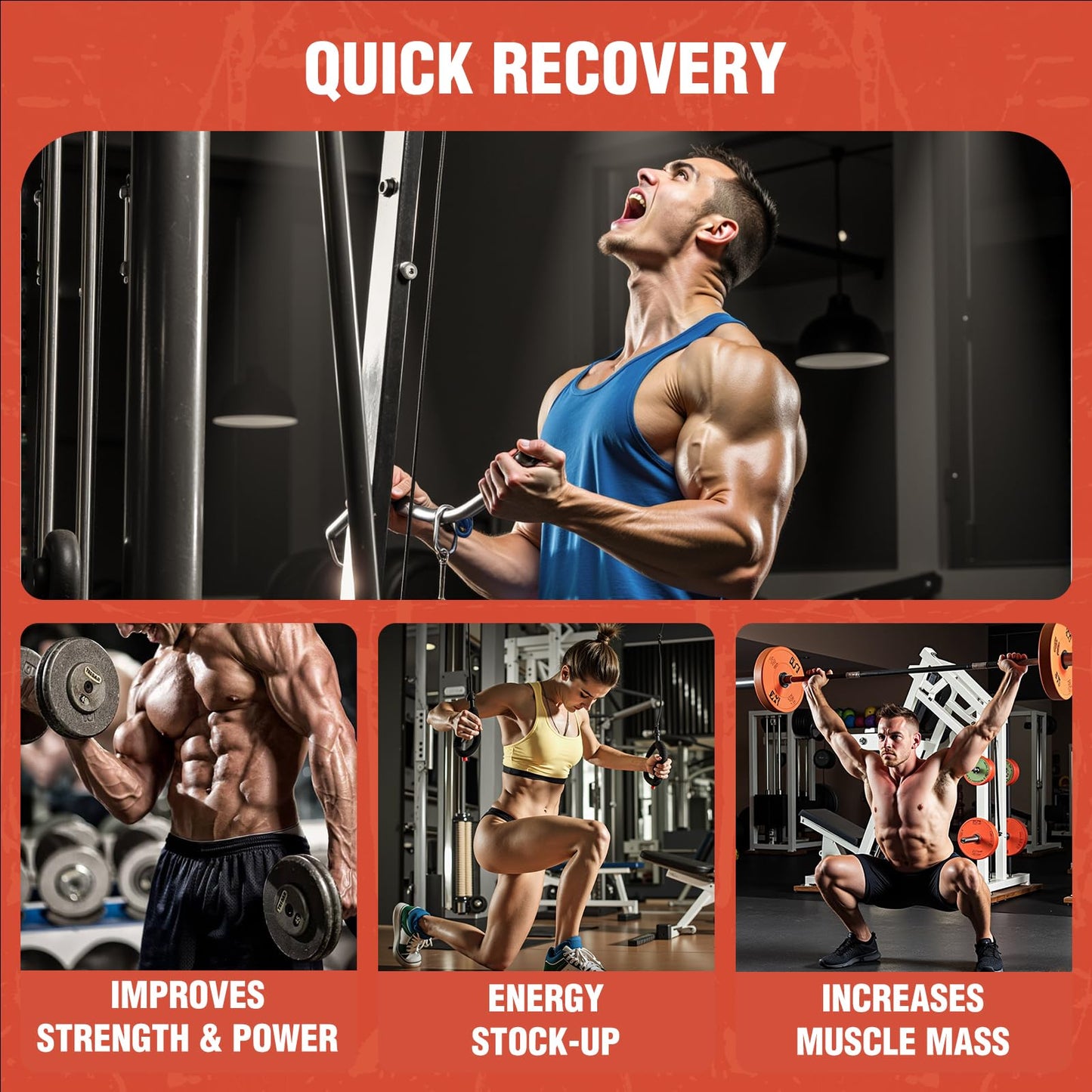 HOOLOO Creatine Gummies 5000mg Creatine Monohydrate, 1000mg BCAAs per Serving - Chewable Vegan Sugar Free Gummies, Strawberry Flavour (1 Month Supply)