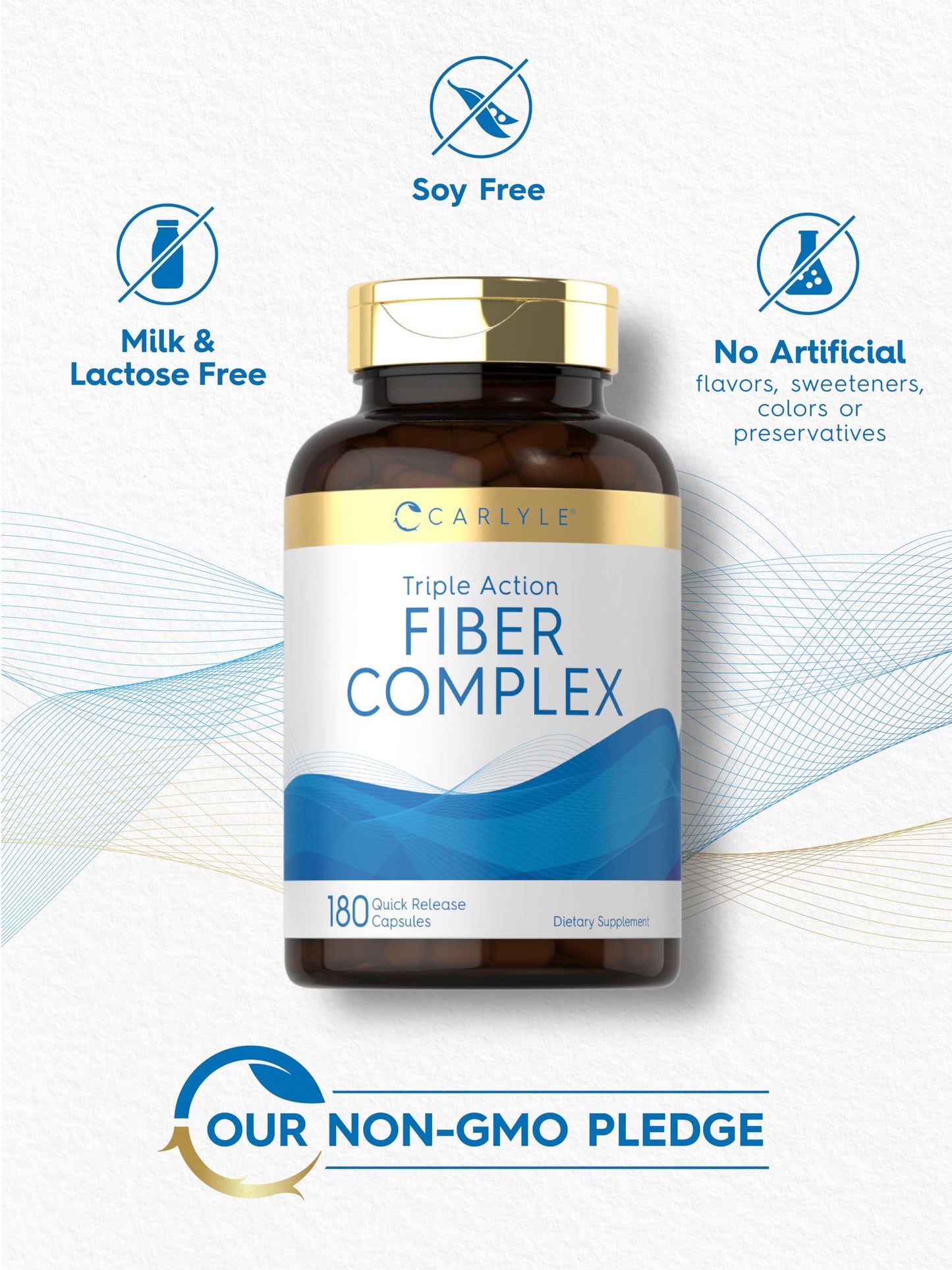 Carlyle Fiber Complex | 180 Capsules | Non-GMO Supplement | Triple Action Fiber