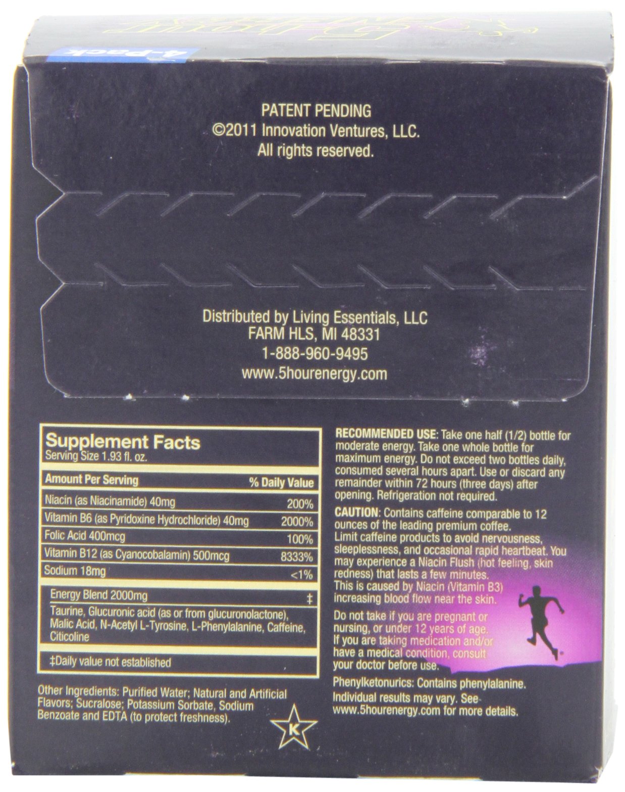 5 Hour Energy Extra Strength Shot Grape 4 Count