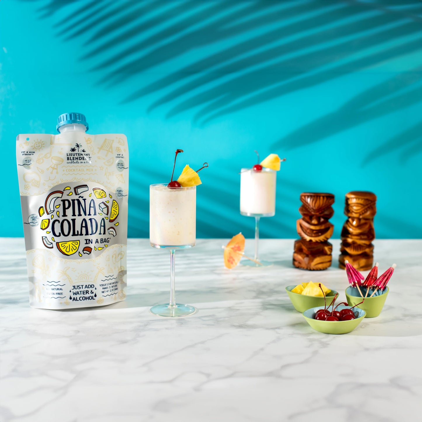 Lt Blenders Pina Colada in a Bag Pina Colada Drink Mix Each Bag Makes 12 Gallon of Slushie Pina Colada Mix Cocktail Mix Make a Cocktail Wine Slushie or Mocktail Pack of 4