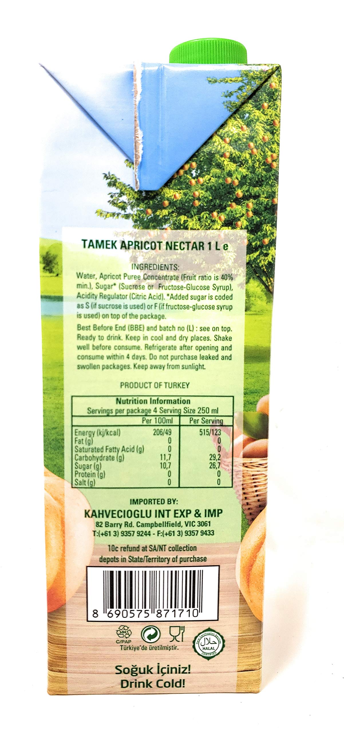 Tamek Apricot Nectar Juice 2 Pack Total of 676floz