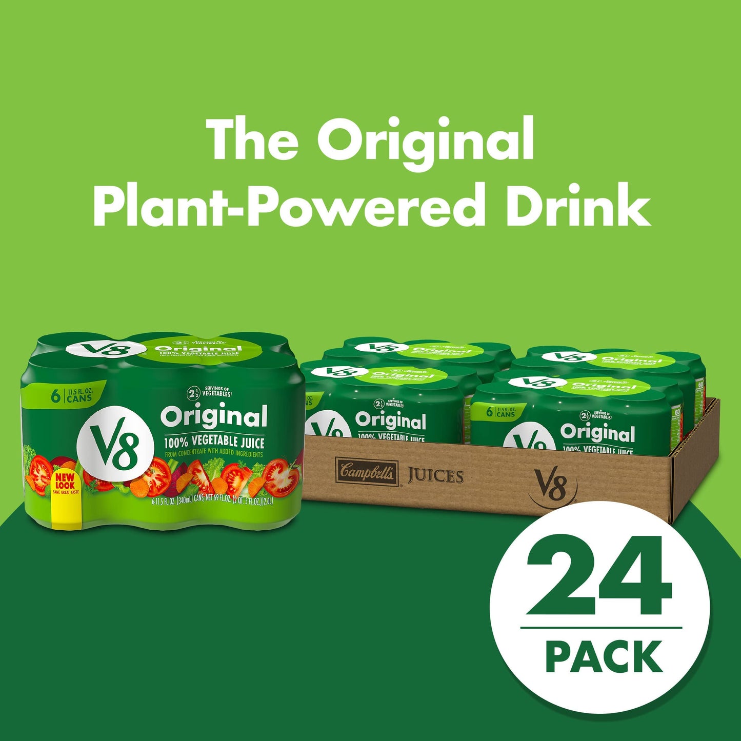 V8 Original 100 Vegetable Juice 115 fl oz Can 24 Pack
