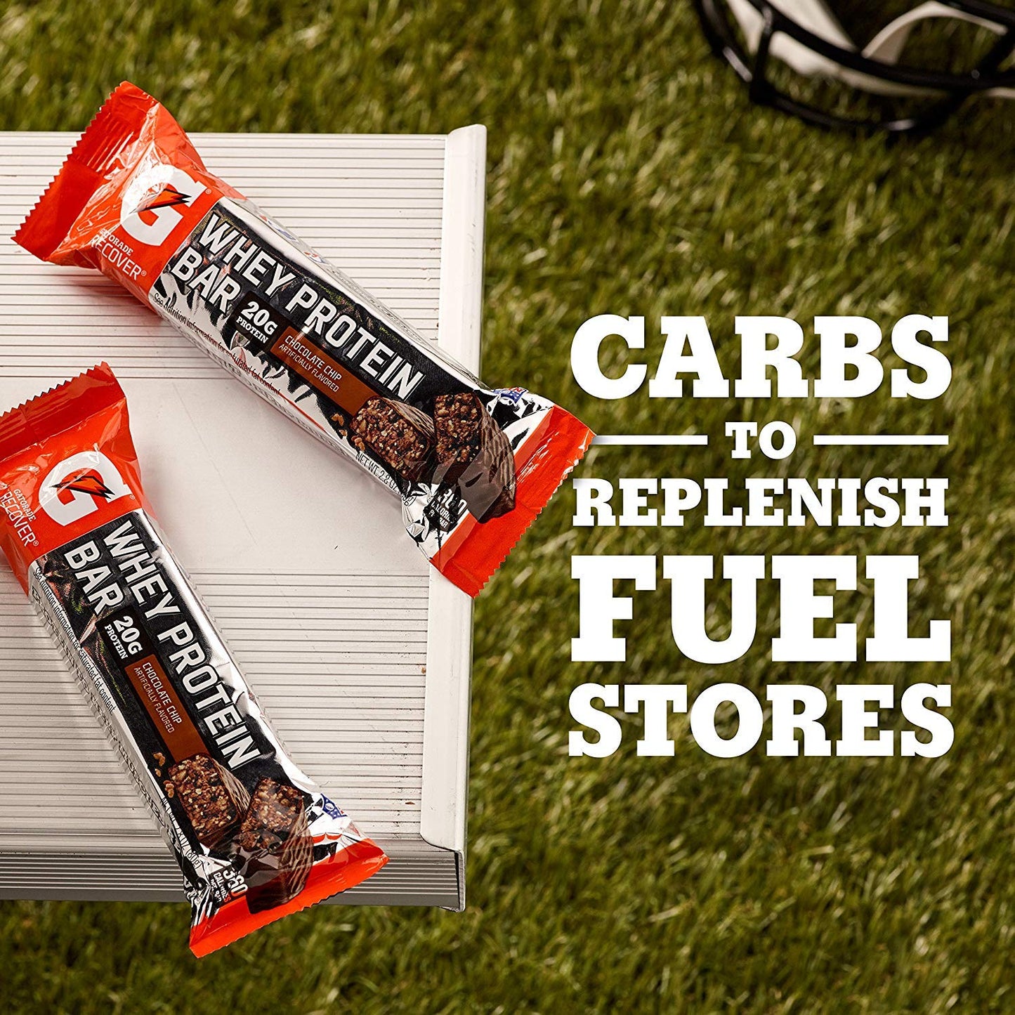Gatorade Whey Protein Recover Bar Chocolate Chip 28 Ounce Bars 12 Count