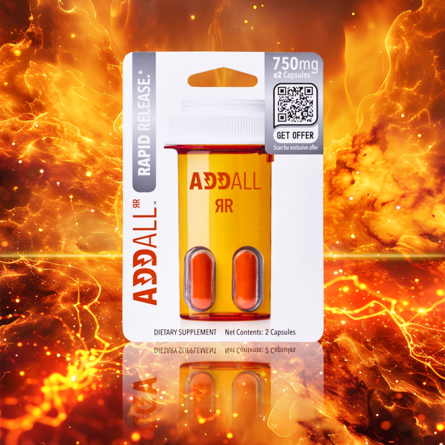 Addall Rapid Release Supplement (12 Pack) #1 Effective Alternative Brain Supplement Substitute Pills Nootropic & Energy | No Crash | Science Backed Formula | USA Made