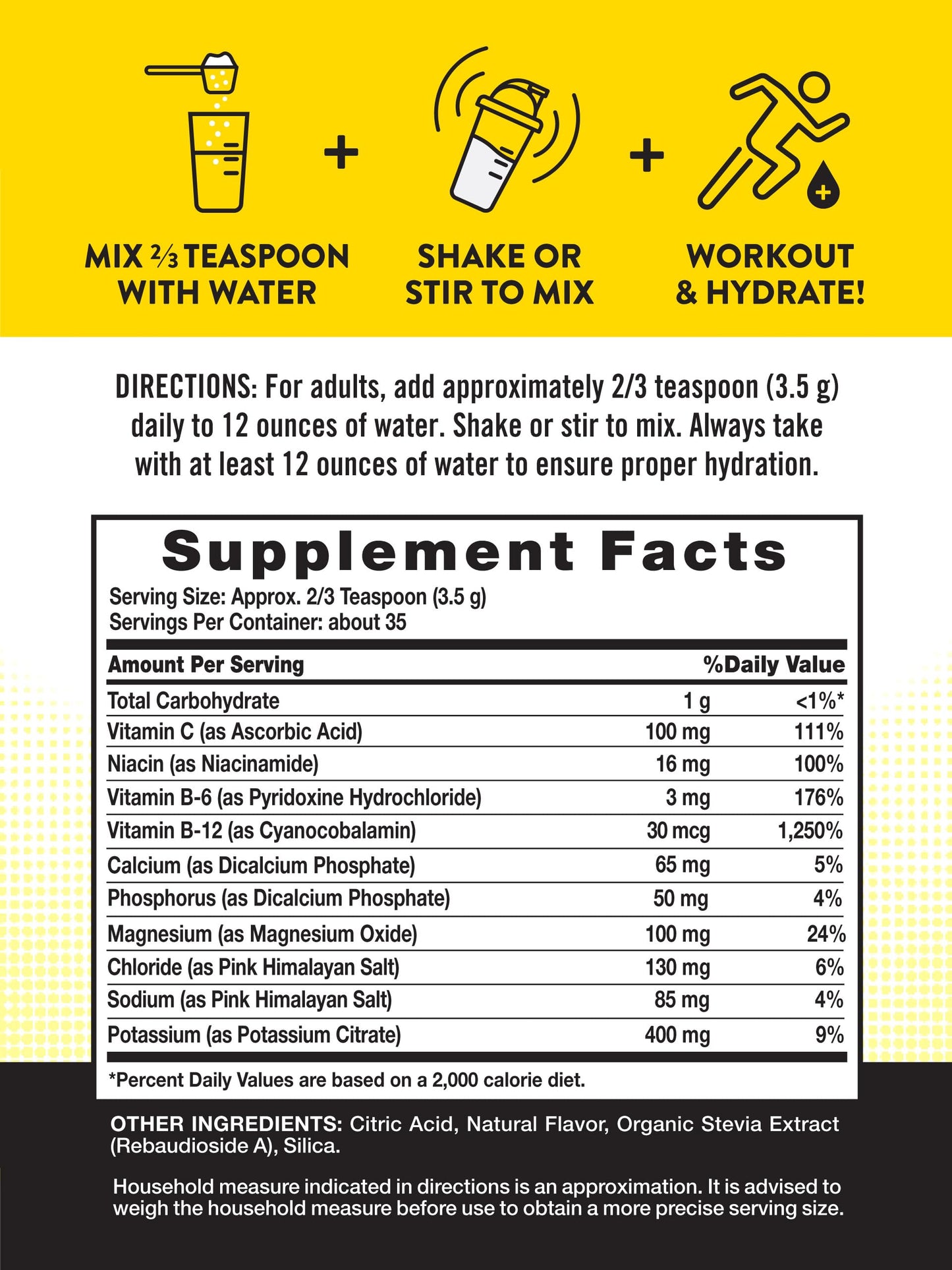 Nature's Truth Electrolytes Powder | No Sugar | Vegan, Non-GMO & Gluten Free Supplement for Hydration | with B Vitamins | Refreshing Lemon Flavor