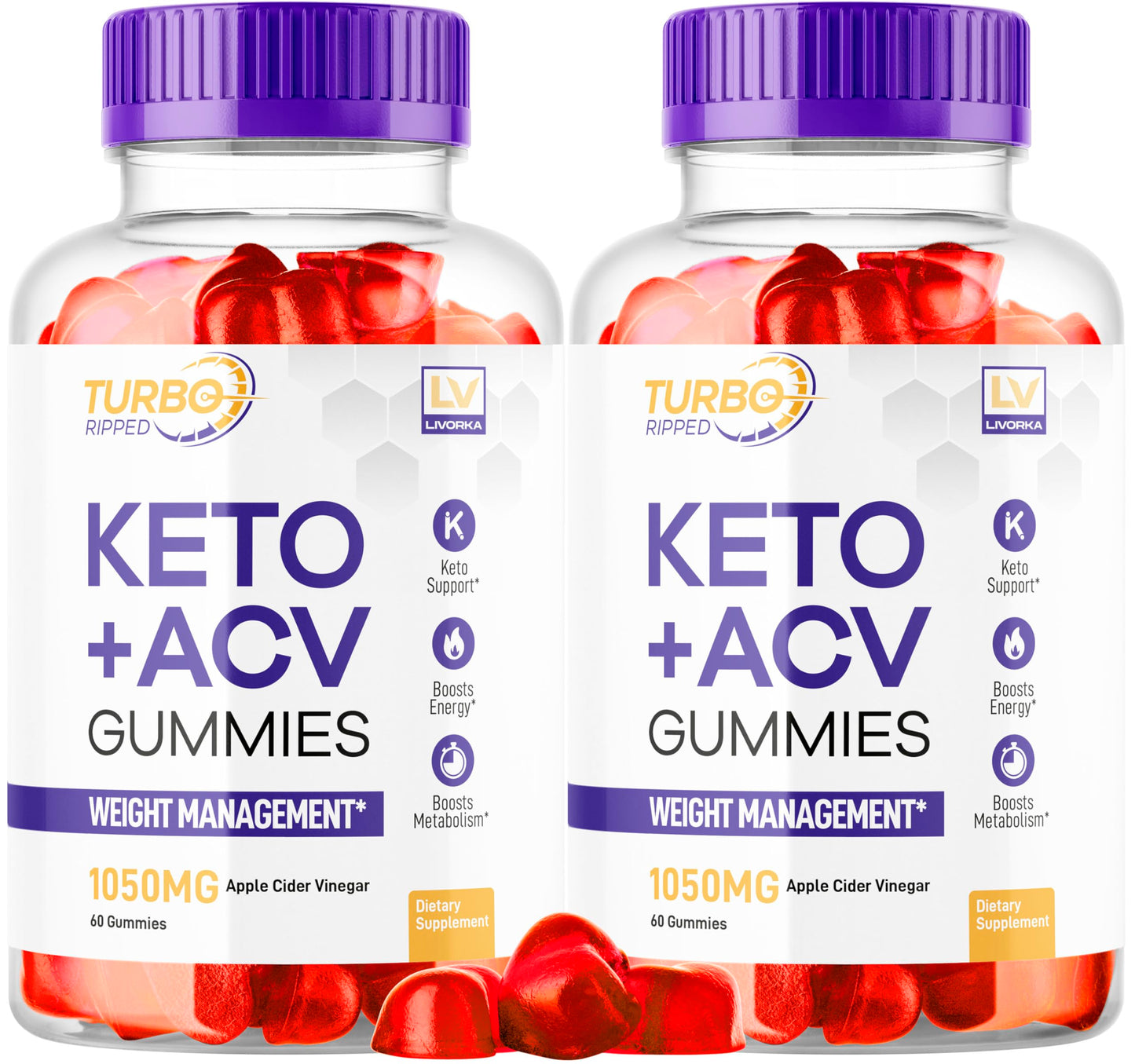 (2 Pack) Turbo Ripped Keto Weight Loss ACV Gummies, Turbo Ripped Keto ACV Gummies, Turbo Ripped Gummies, TurboRipped Keto ACV Apple Cider Vinegar Advanced Multivitamin Healthy s Gummys, 2 Months