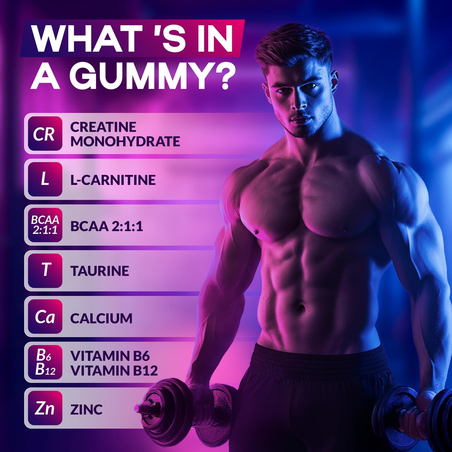 Creatine Monohydrate Gummies Complex 9000 MG for Men & Women, Easy-to-Take Creatine Monohydrate Supplement for Muscle Growth, Strength & Energy Support, Pre Workout Gummies 120 Count per Bottle