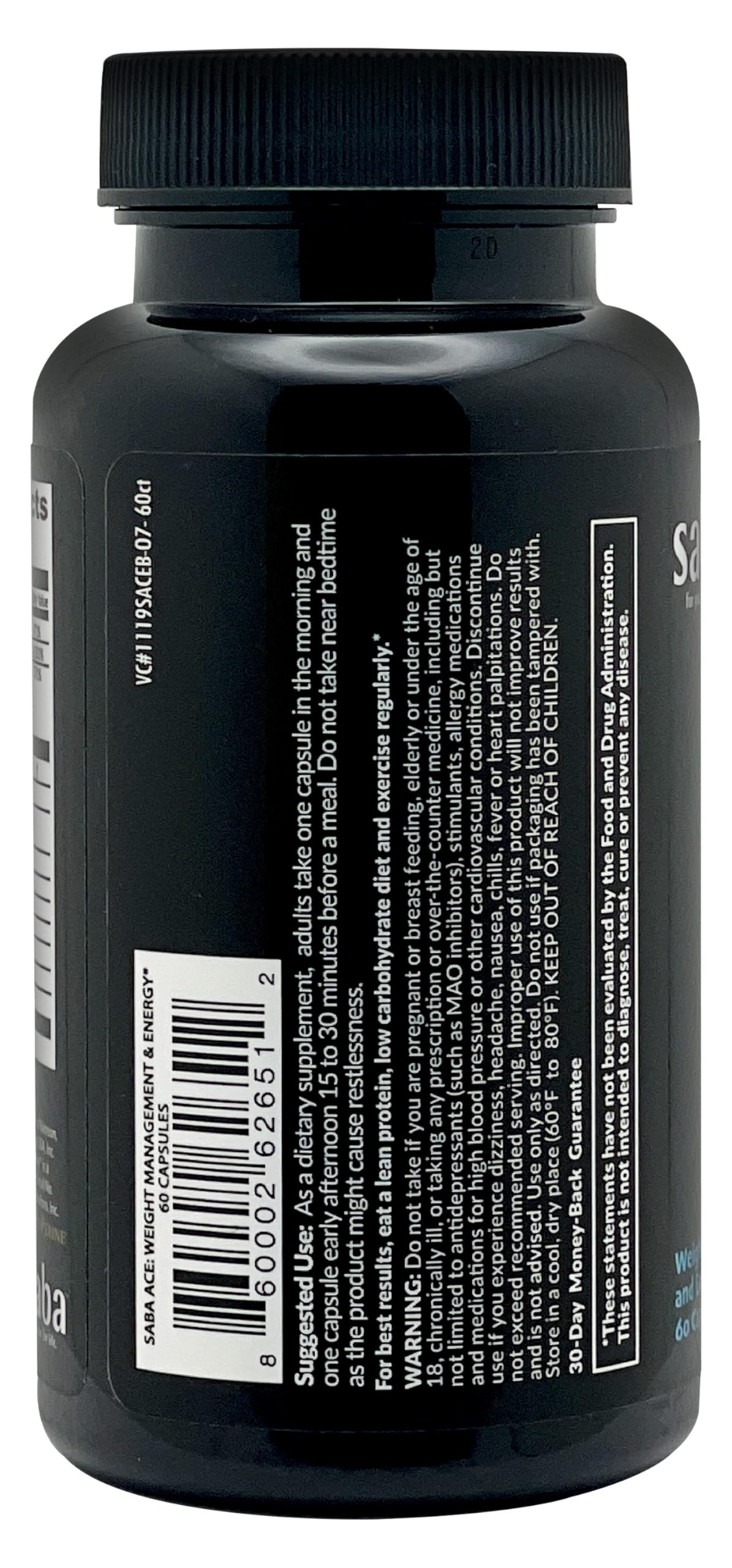 Appetite Control and Energy ACE New Formula. DMAA Free. 60 Capsules