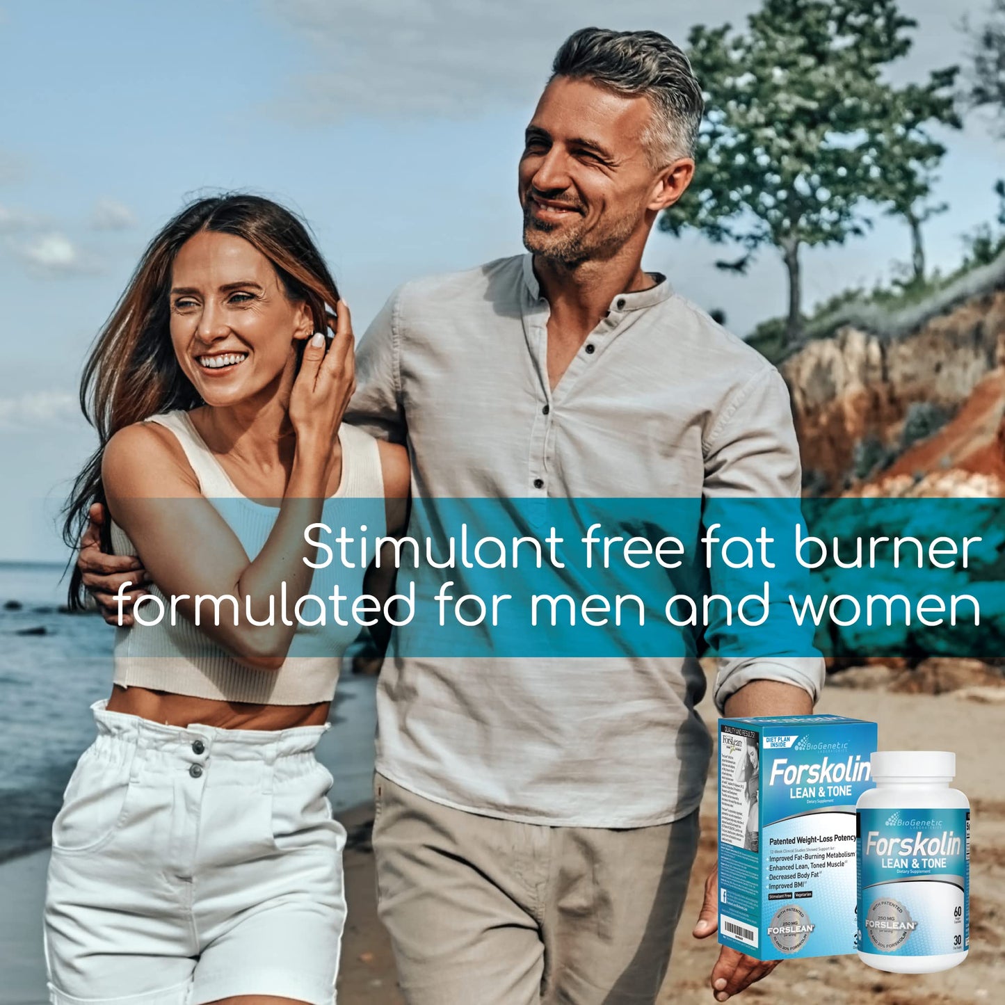 BioGenetic Labs Forskolin Lean & Tone - Weight Loss Pills - Body Toning Formula Fat Burner and Maintenance of Muscle Mass for Men and Women Appetite Suppressant - 60 Capsules - Vegetarian