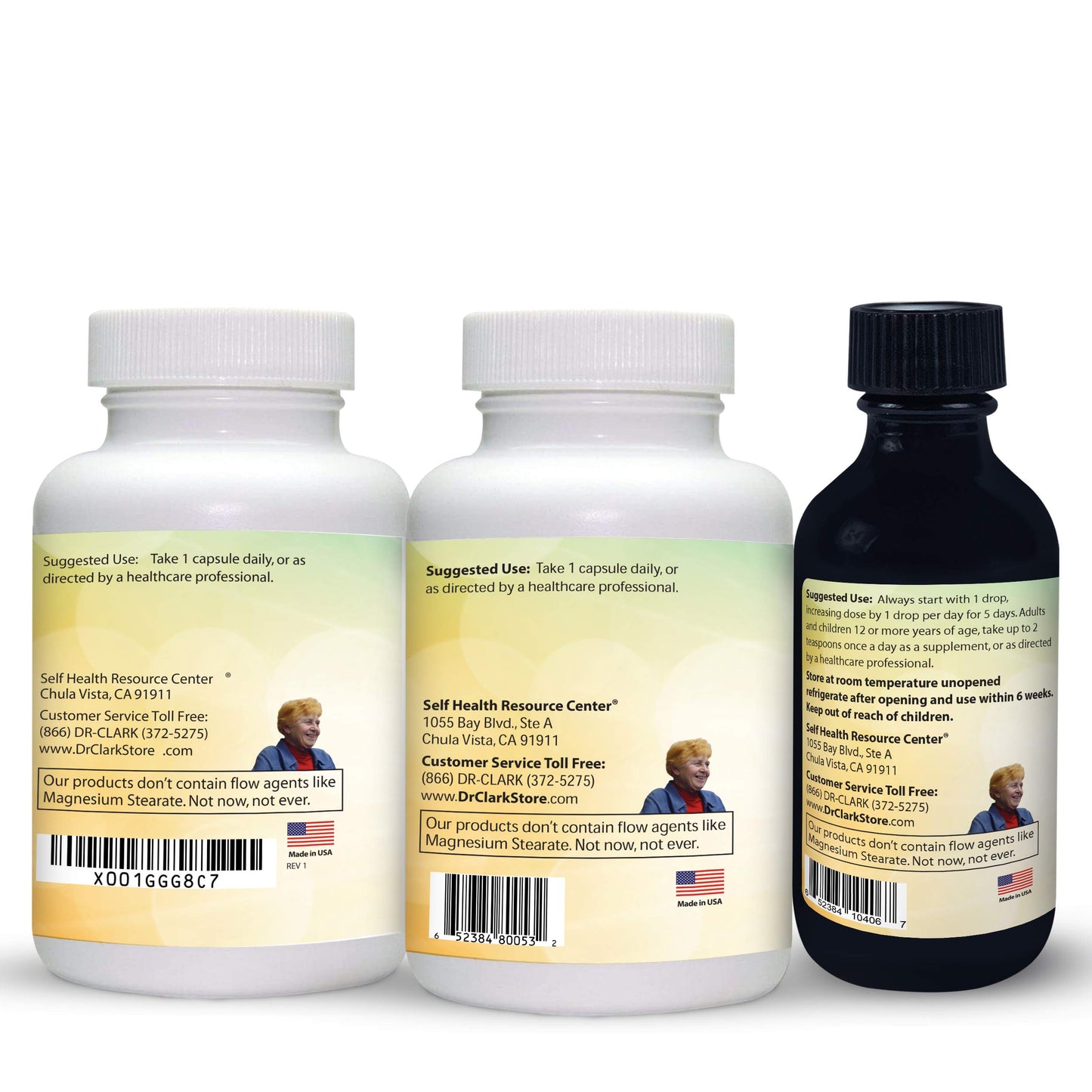 Dr. Clark Store Intestine Support & Cleanse Kit - with Original Green Tincture from Black Walnut Hulls, Wormwood, and Cloves-Helps Maintain Optimum Intestinal Function - Vegetarian Capsules