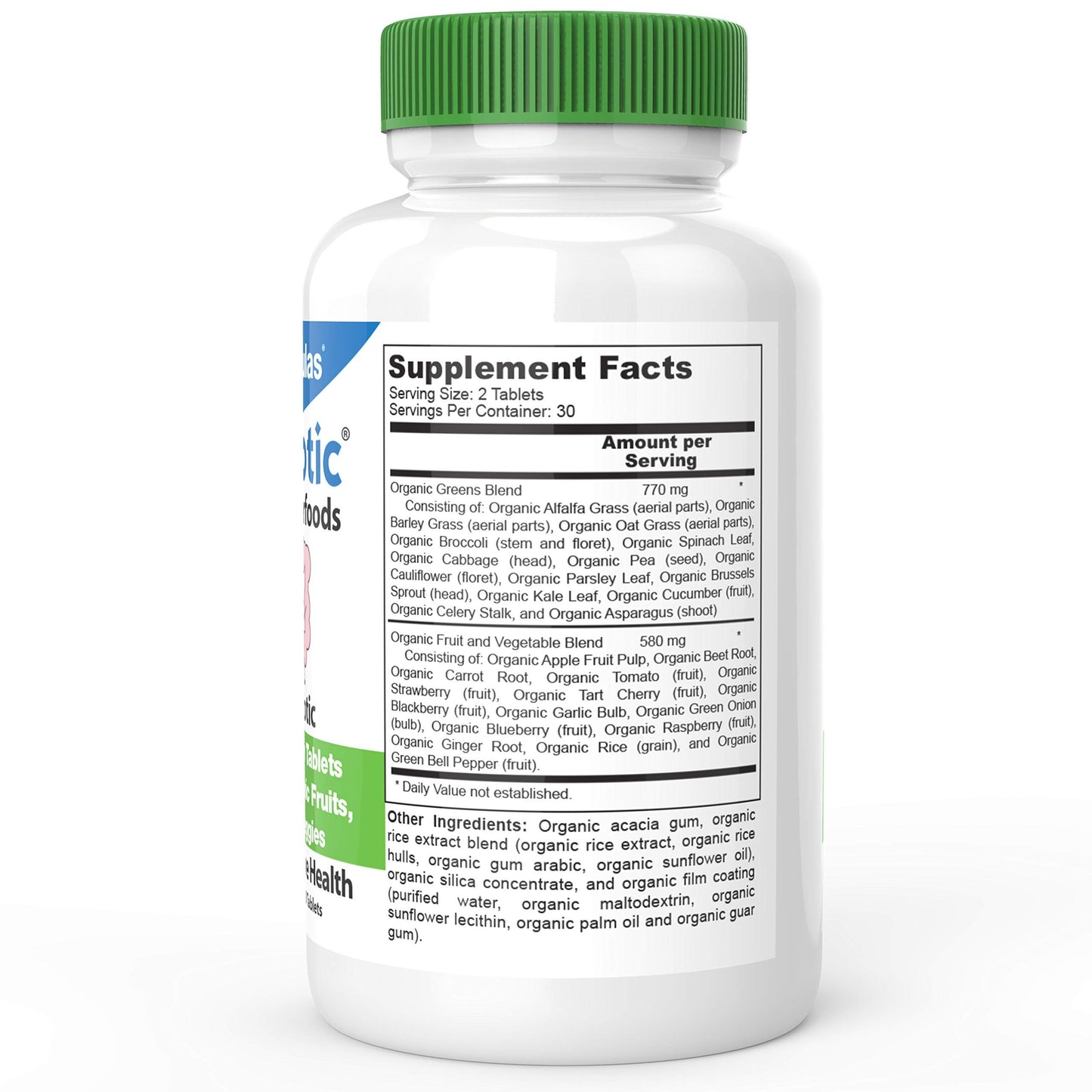 DrFormulas Organic Prebiotic Fiber for Constipation Relief | Nexabiotic Superfood Tabs for Probiotic Digestive Health, 60 Tablets