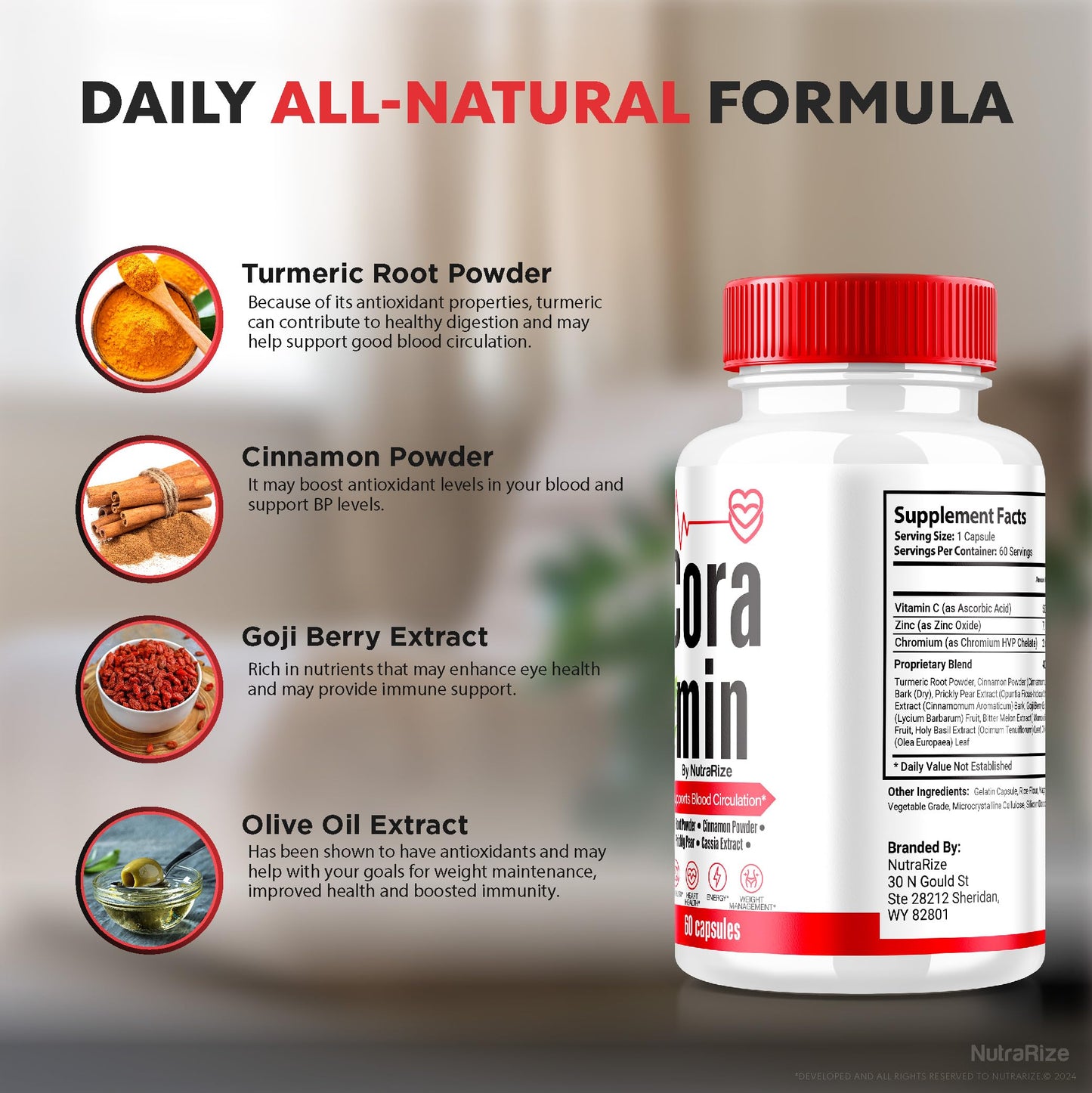 (2 Pack) Coramin Capsules, All-Natural Formula to Maintain Healthy Levels, Maximum Strength Supplement, Premium Blood Flow Support, Official Vitamin Pills, Cora min Capsulas Reviews (120 Capsules)