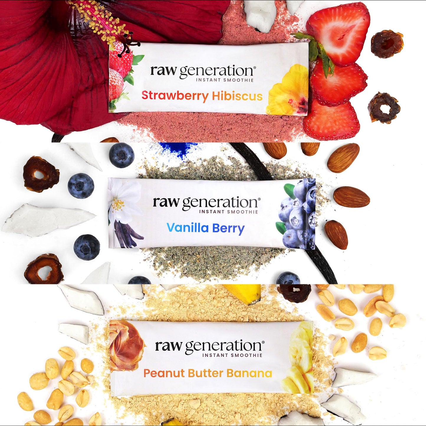 Raw Generation Instant Smoothie Detox Gut Cleanse | Healthy Weight Management | 100% Raw Natural Juice - No Added Sugar | Convenient On-the-Go | 3-Day Juice Cleanse | 18 Superfood Drink Powder Packets