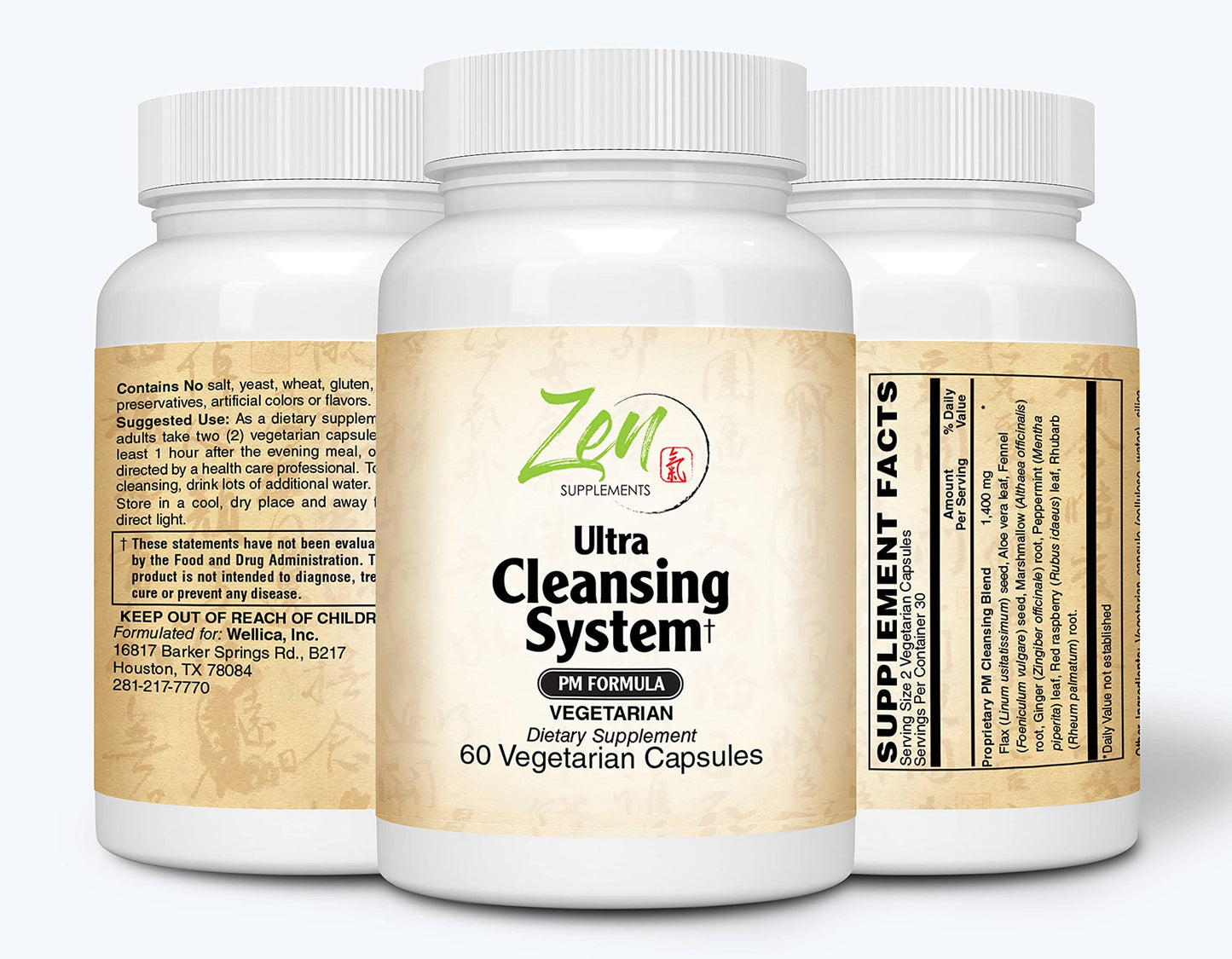 Zen Supplements Ultra Cleansing System Detox Kit - 100% Natural Herbal Blends - Maximum Full Body Detox to Support Liver & Colon - for Overall Health & Wellness - AM/PM 30 Day Systems Detox Cleanse