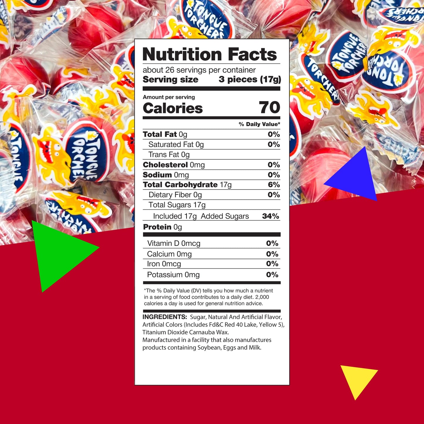 Tongue Torchers Cinnamon Flavored Hard Candy 1 Pound Bag Approx 80 Count