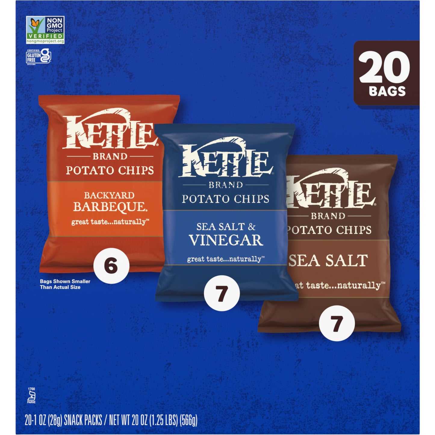 Kettle Brand Potato Chips Variety Pack 1 Oz 20 Ct