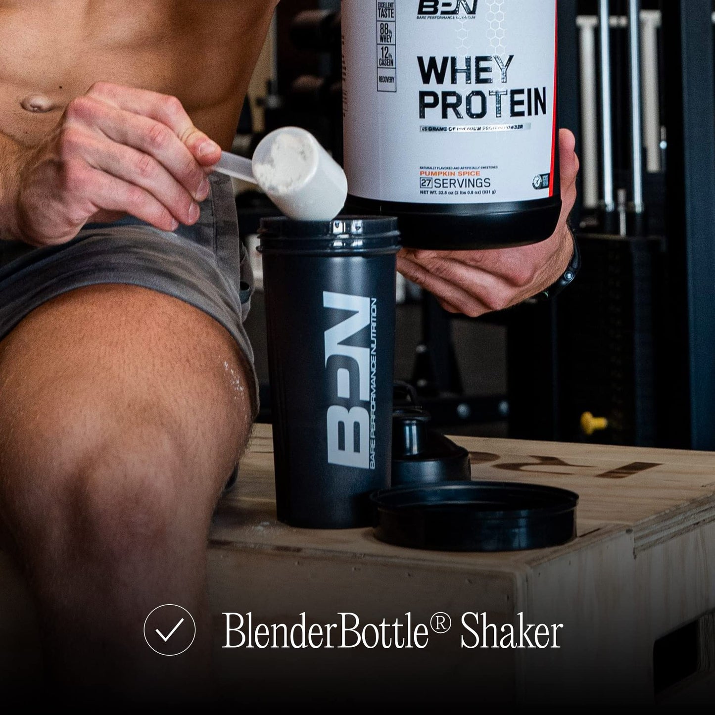 BARE PERFORMANCE NUTRITION Blender Bottle Shaker Bottle, 28 oz Shaker Bottle with Wire Whisk, Black