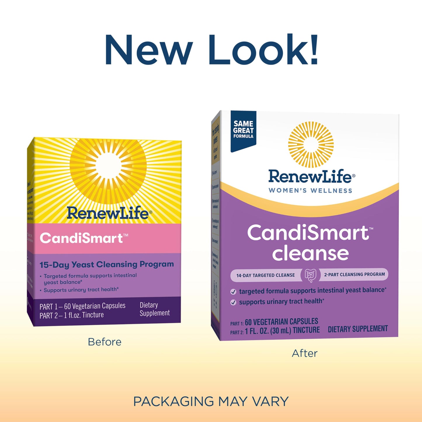 Renew Life Adult Cleanse - CandiSmart - 15-Day Yeast Cleansing Program - 2-Part Kit - Gluten & Dairy Free - 60 Vegetarian Capsules + 1 Fl. Oz. Tincture