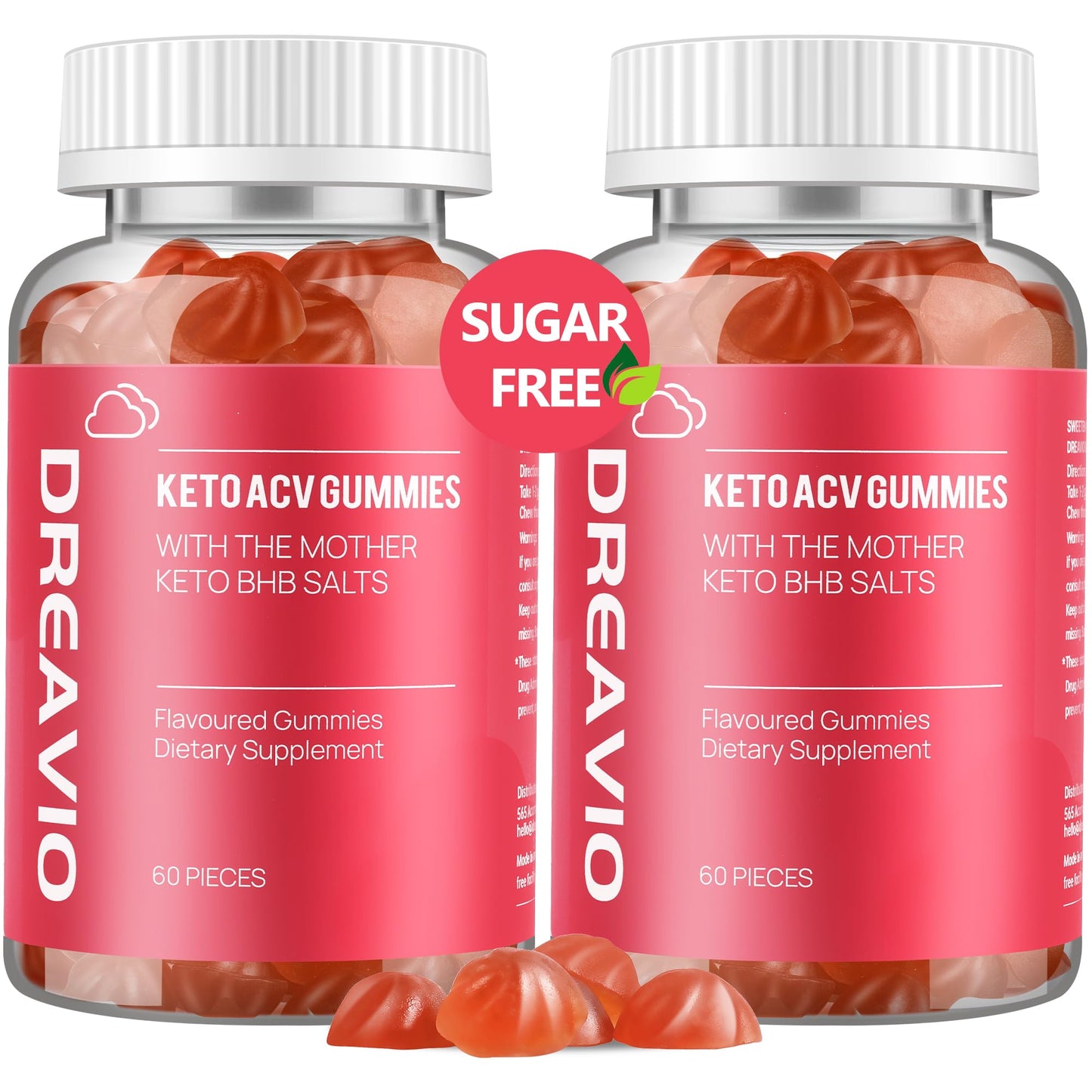 DREAVIO Keto ACV Gummies Advanced Weight Loss- Sugar Free 1000mg Apple Cider Vinegar Gummies for Women & Men, Vegan Keto Apple Cider Vinegar Supplement for Adult