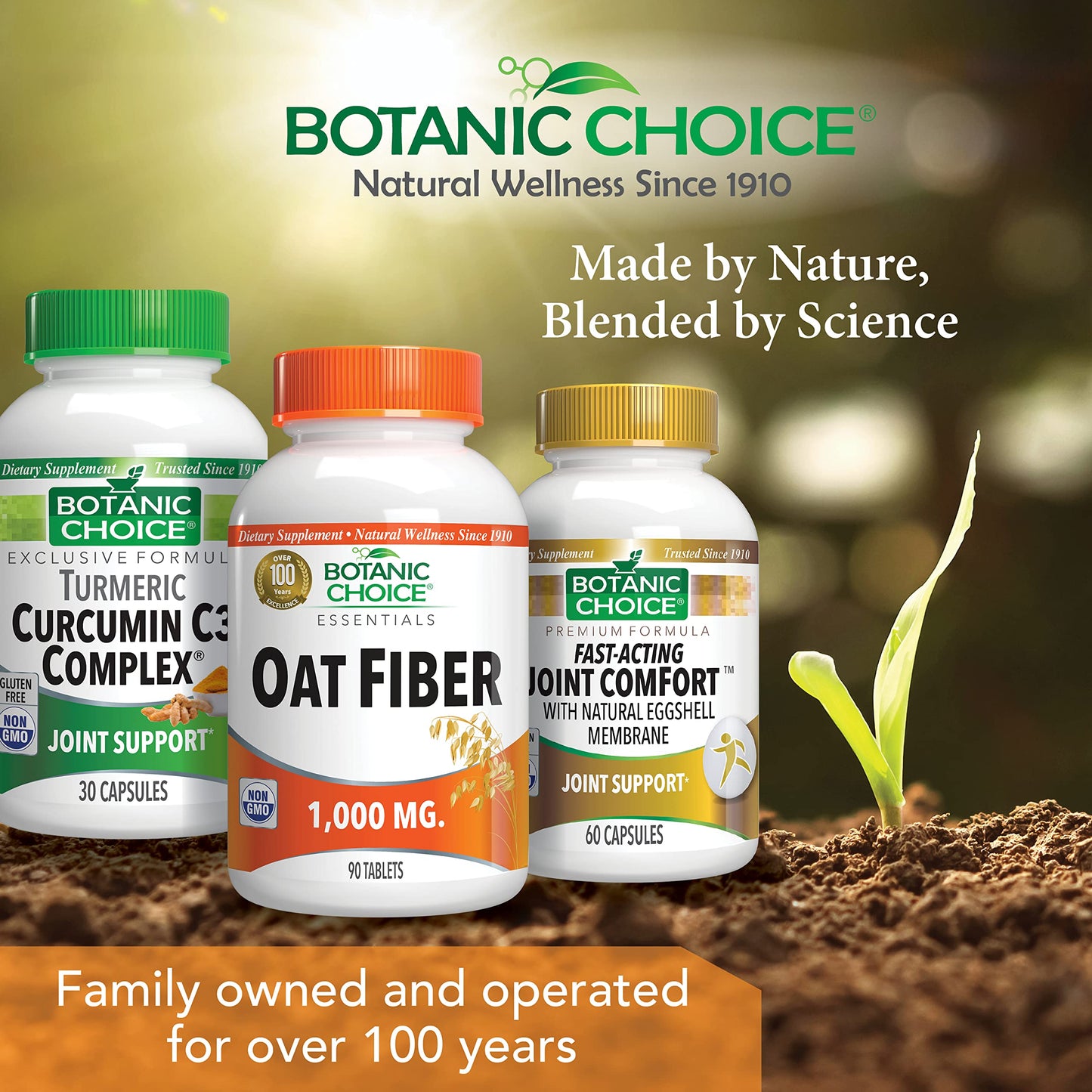 Botanic Choice Oat Fiber Dietary Supplement - Digestive Health for Women and Men - Pack of 2
