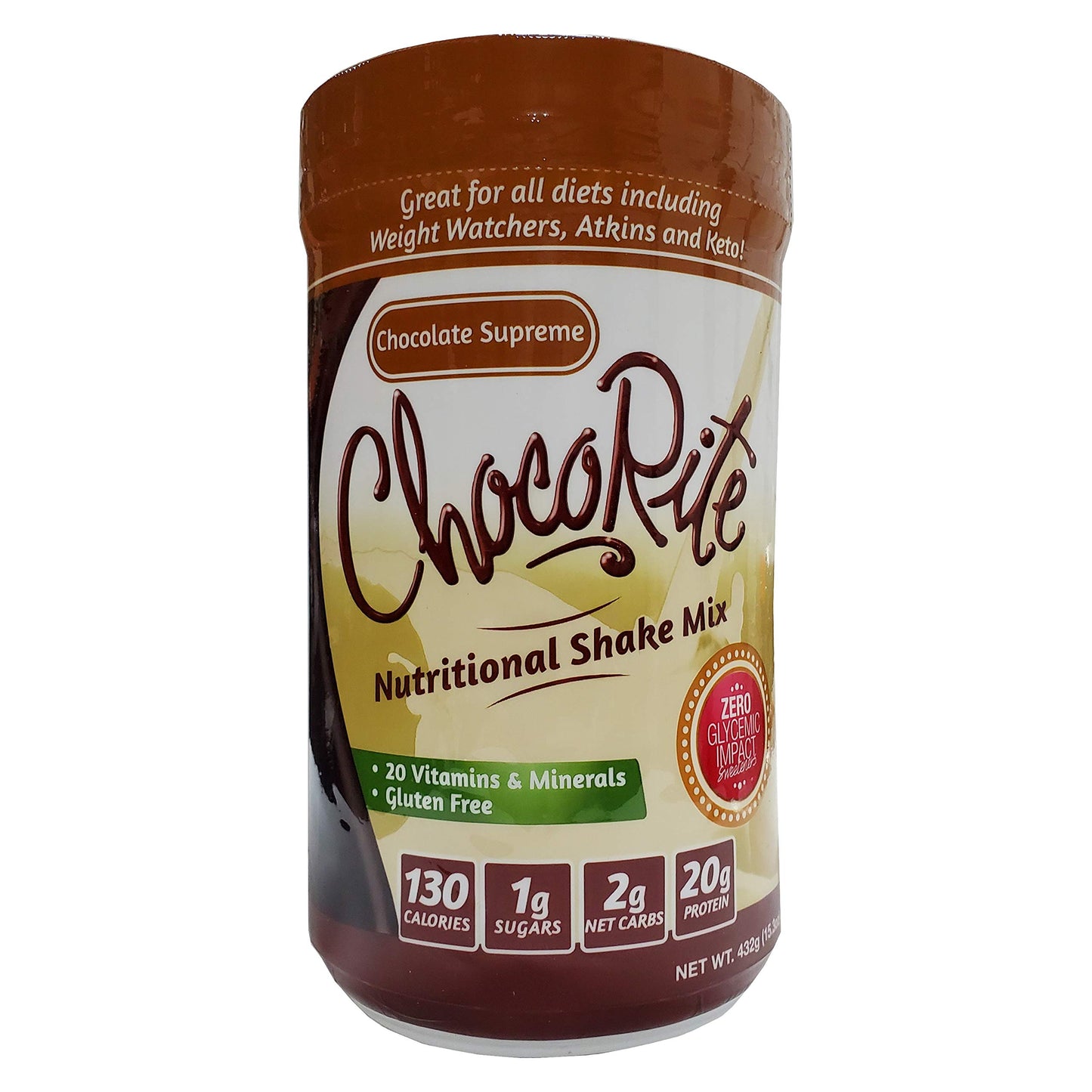 ChocoRite Protein Chocolate Supreme Shake Mix Chocolate Supreme 153 Ounce