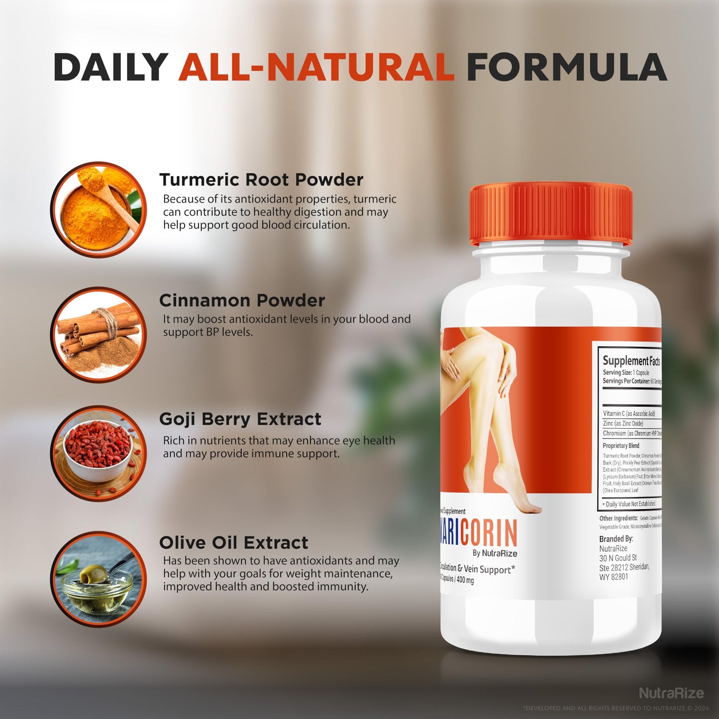 NutraRize (2 Pack) Varicorin Supplement, Varicorin Blood Formula Capsules, Maximum Strength Pills to Maintain Healthy and Stable Levels, Blood Support, Vari Corin Official Reviews (120 Capsules)