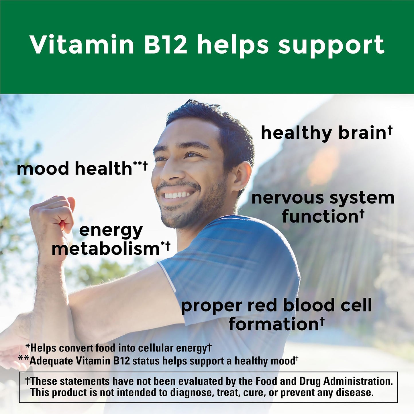 Nature Made Vitamin B12 500 mcg, Dietary Supplement for Energy Metabolism Support, 200 Tablets, 200 Day Supply