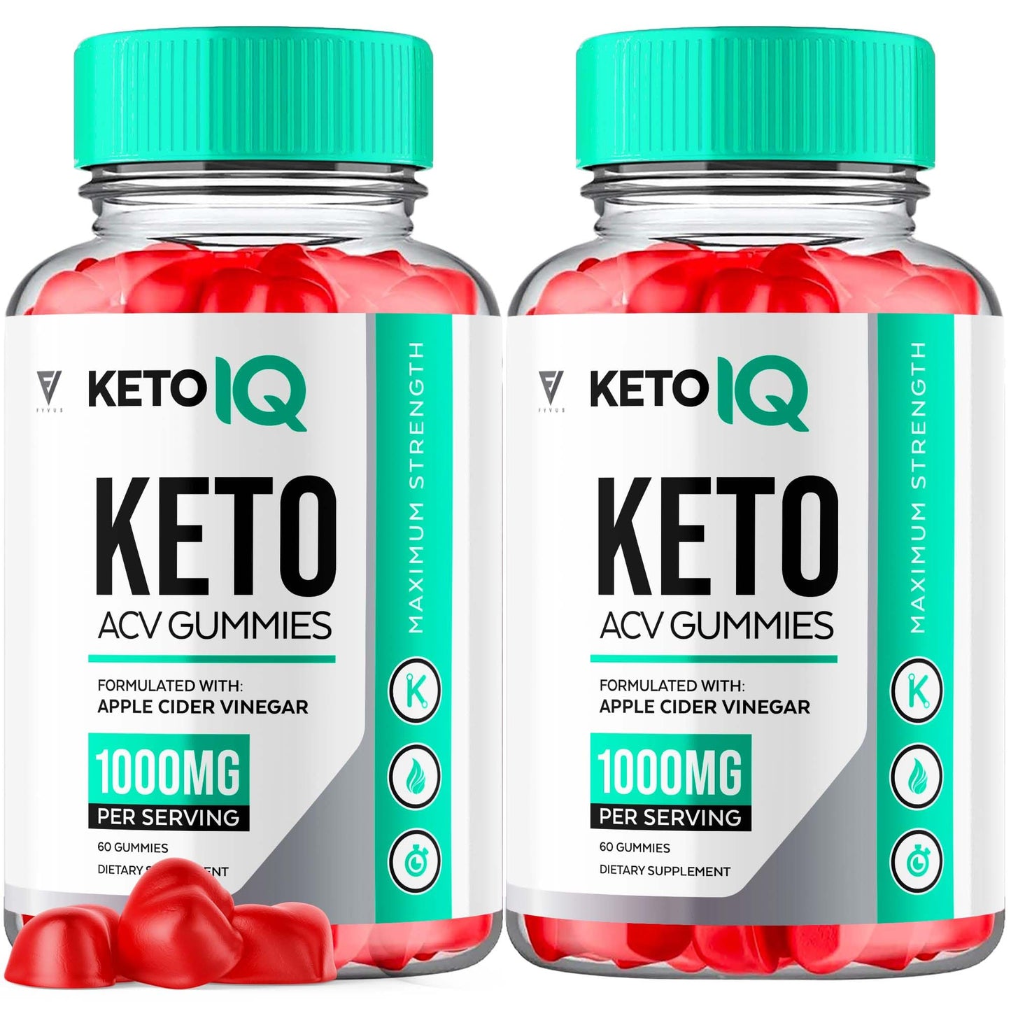 (2 Pack) Keto IQ KetoIQ ACV Gummies, Keto IQ Keto ACV Gummies Advanced Weight Loss Keto+ ACV Apple Cider Vinegar Vitamin Formula, Keto IQ Gummy Supplement 1000MG Keto+ACV Folic Acid (120 Gummies)