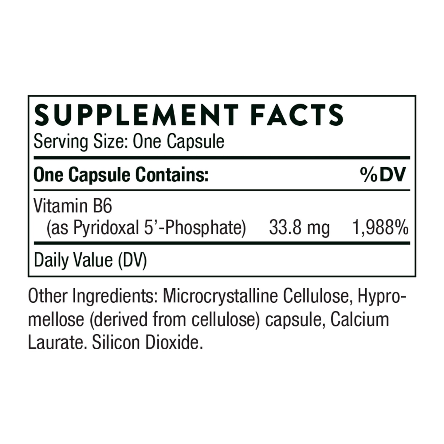 THORNE Pyridoxal 5'-Phosphate - Bioactive Vitamin B6 (Pyridoxine) Supplement for Energy Production and Neurotransmitter Synthesis* - 180 Capsules
