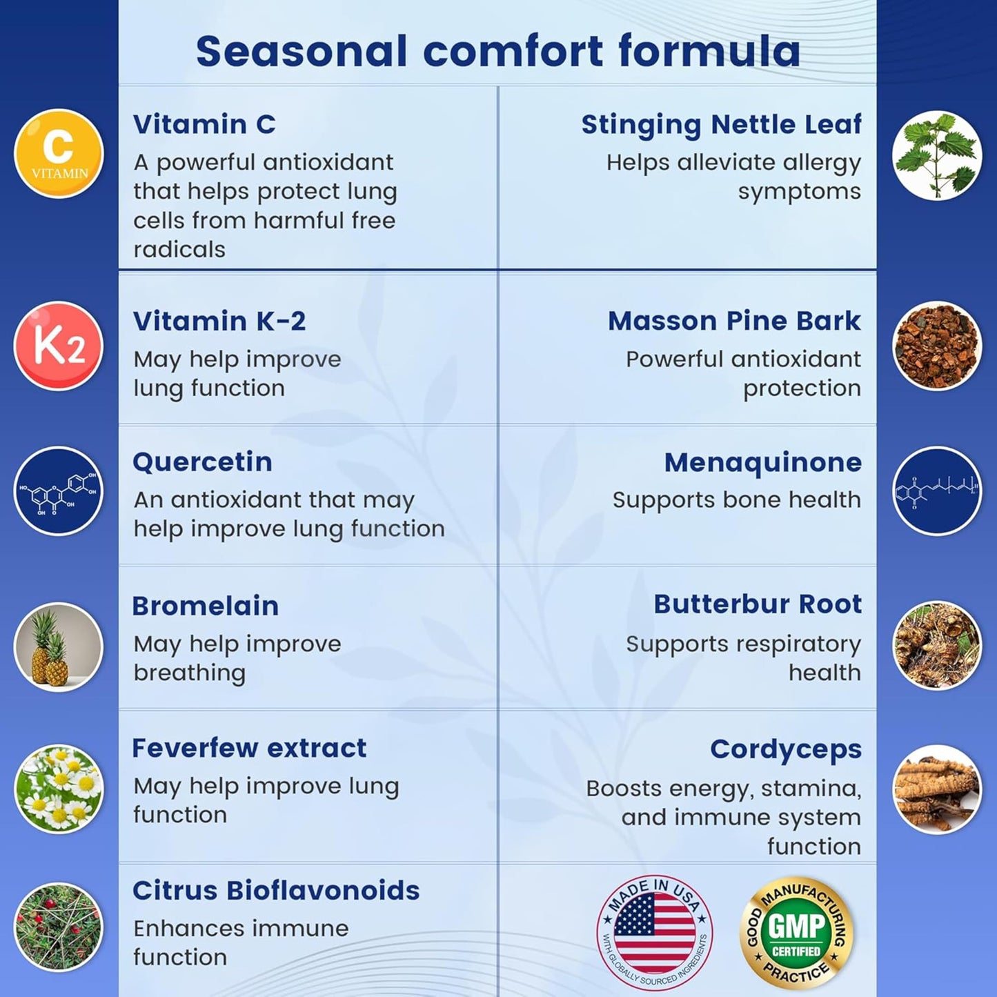 AAMATEC LIFE Lung Support Dietary Supplements Herbal Breathing Support 10 Active Ingredients Original Formula for Lung Health Lung Cleanse Formula Supplement for Bronchial System 60 Capsules Non GMO
