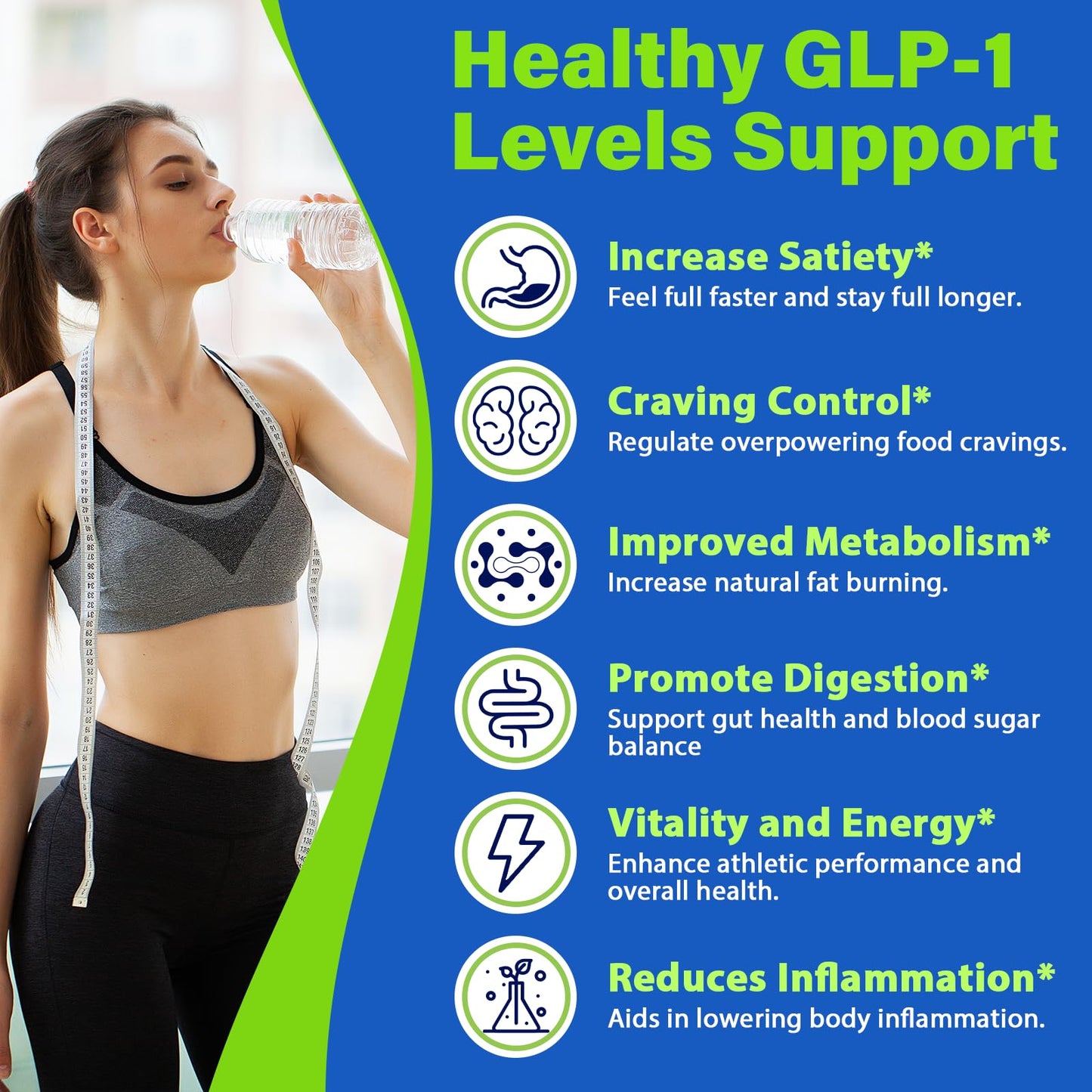 GLP-1 Supplement, GLP1 Supplements Women Naturally Gut GLP 1 Powder 1500MG Boosting Prebiotic Mix with Akkermansia Muciniphila Probiotic & High Fiber for Digestion, Energy, Overall Health, No Fillers