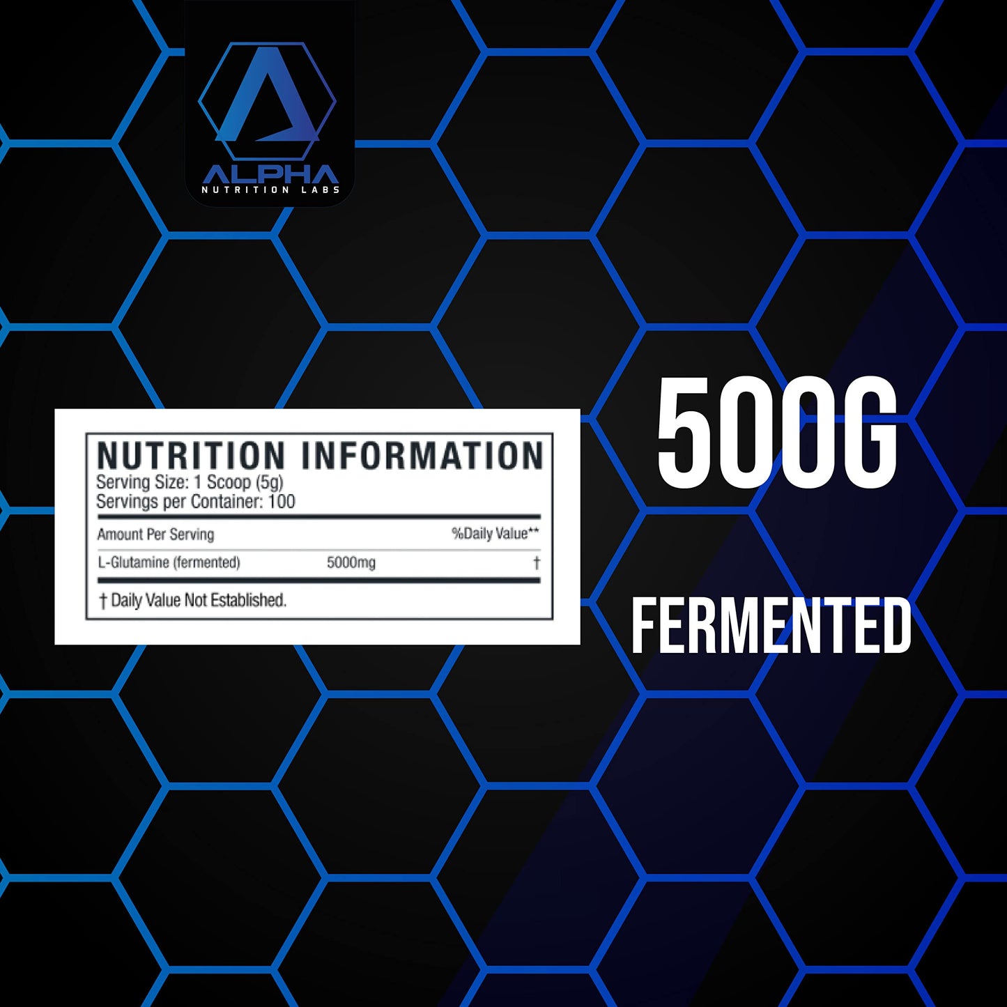 Alpha Nutrition Labs L-Glutamine (Fermented) 500 Grams