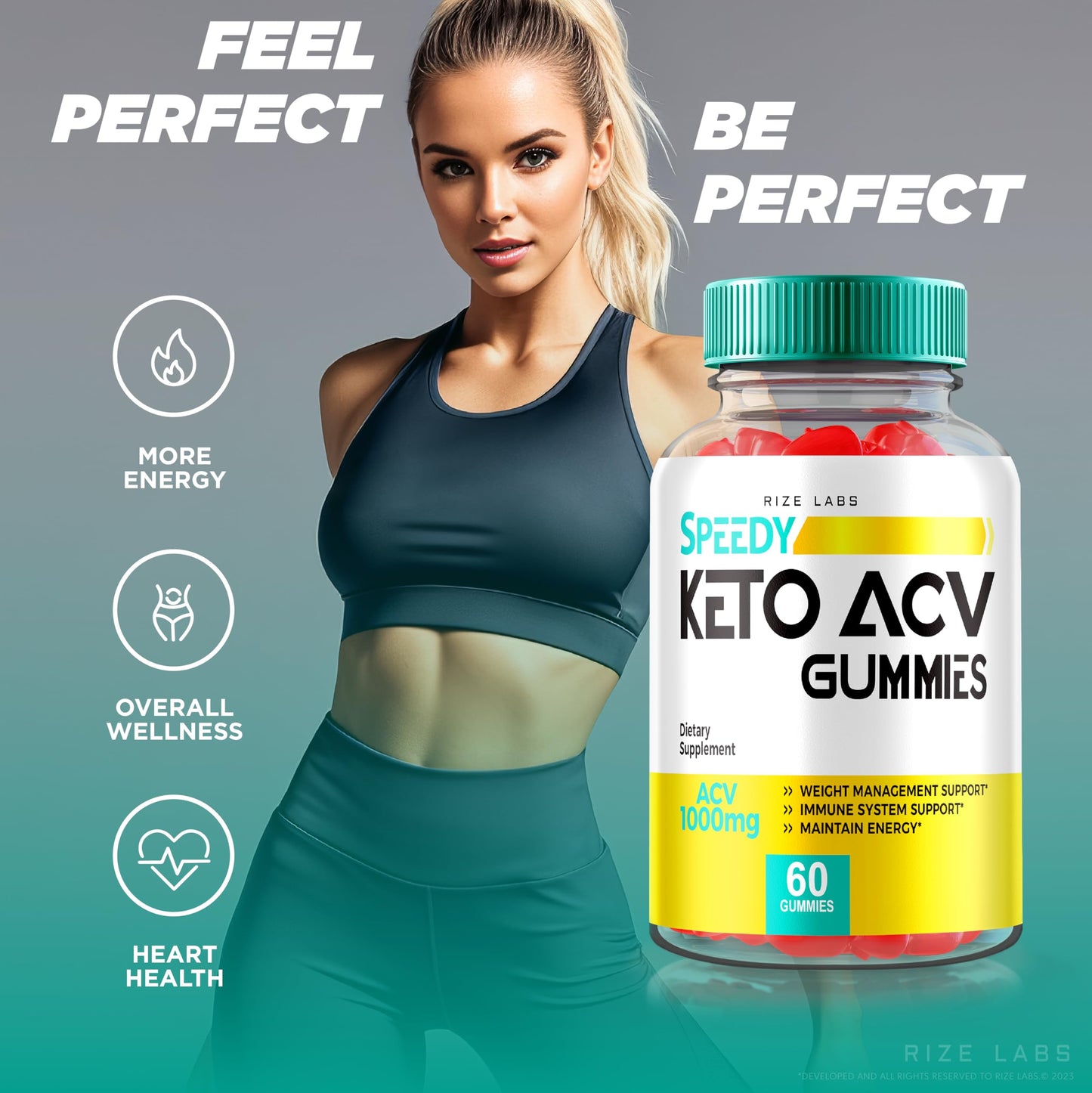 rize labs - Speedy Extreme Keto Plus ACV Gummy for Advanced Weight Loss with Apple Cider Vinegar 2000mg Supplement (120 Gummies)