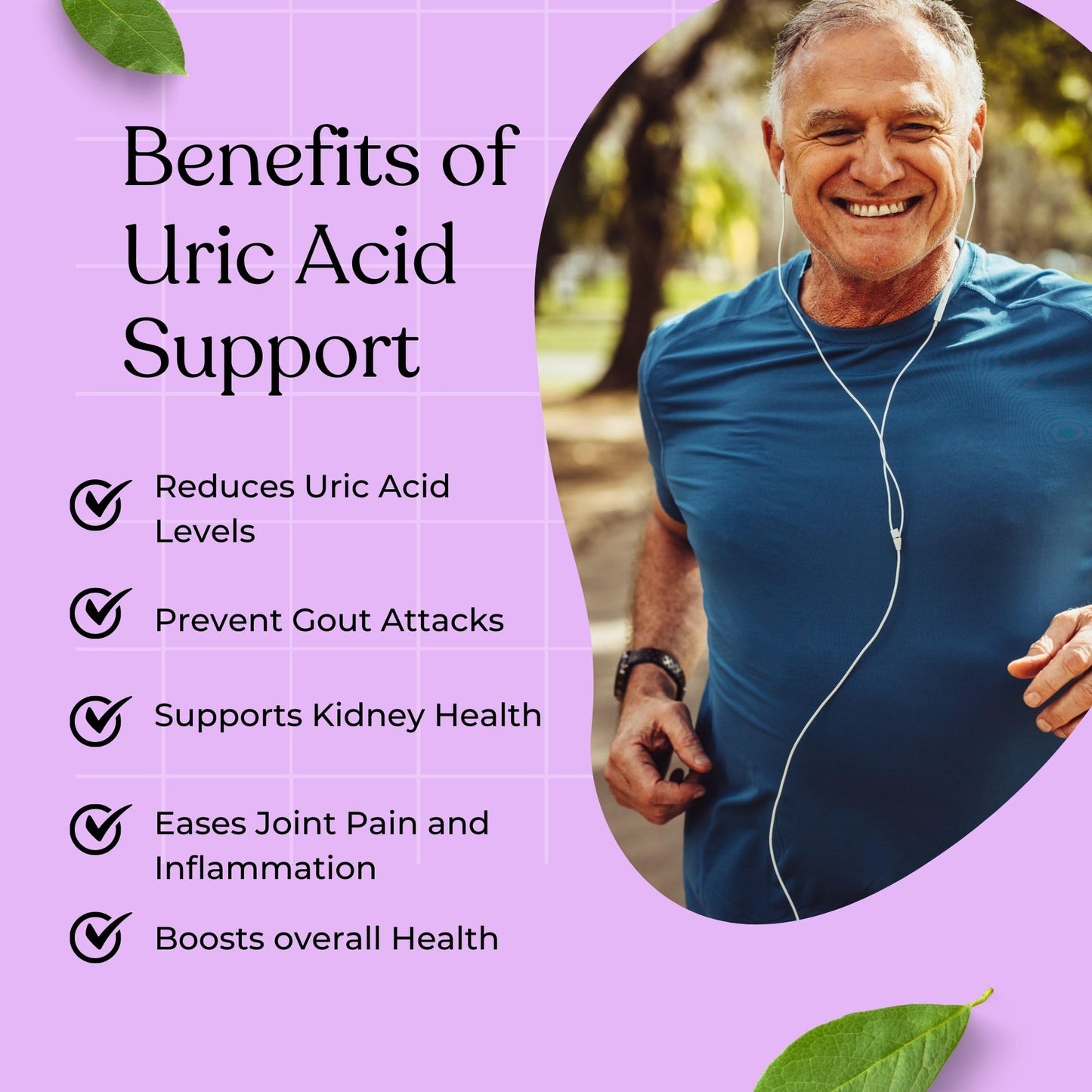 Uric Acid Support Advanced Formula- Clean and Detox - with Tart Cherry, Celery, Bromelain, Tumeric - Balances Uric Acid Levels and Support Joint Health - Non GMO - 60 Veggie Capsules