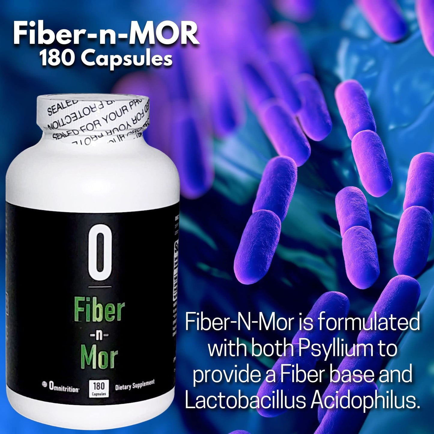 24/7 Digestive Support, Authentic Omnitrition (Bundle) Includes: Fiber~n~Mor - 180 Capsules, Omni Pro (Probiotic Supplement) 90 Capsules