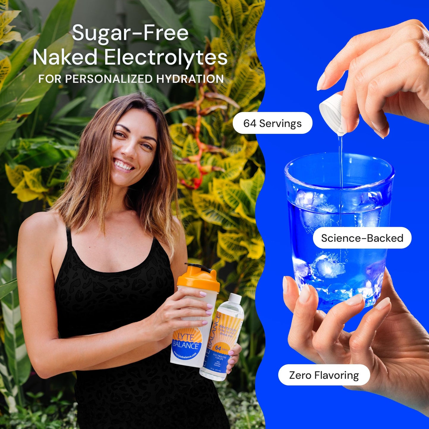 LYTE BALANCE Electrolye Concentrate | Liquid Electrolytes Drink Mix w/Sodium, Potassium & Magnesium | Daily Hydration, Muscle Recovery, Immune Support, Rehydration | Keto, No Sugar (64 Servings)