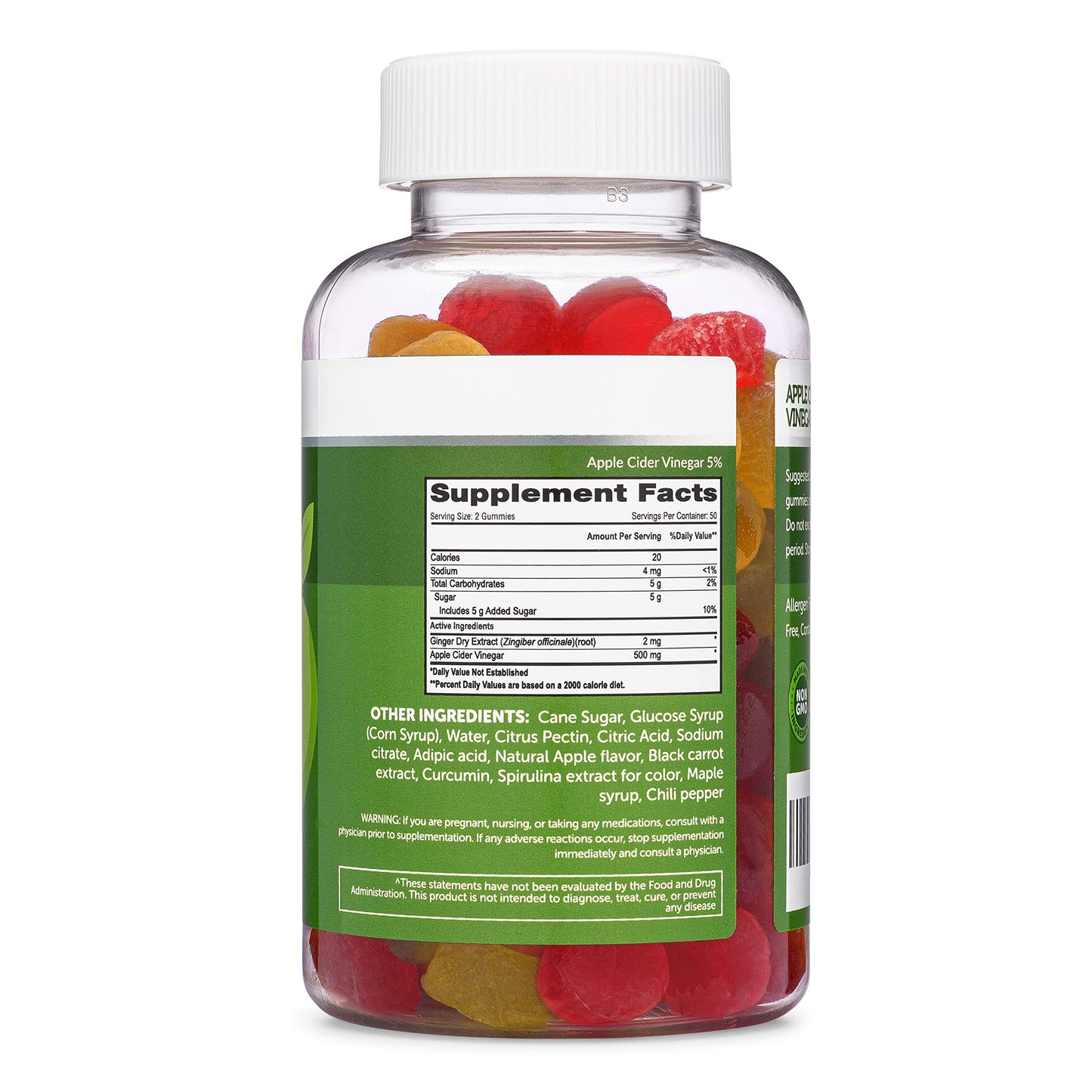 Apple Cider Vinegar Gummies (Keto Friendly) with Mother (100 Gummies, Extra Large Bottle) for Digestion and Detox, Enhanced with Ginger Dry Extract (Chewable, Made in The USA, Gluten Free)