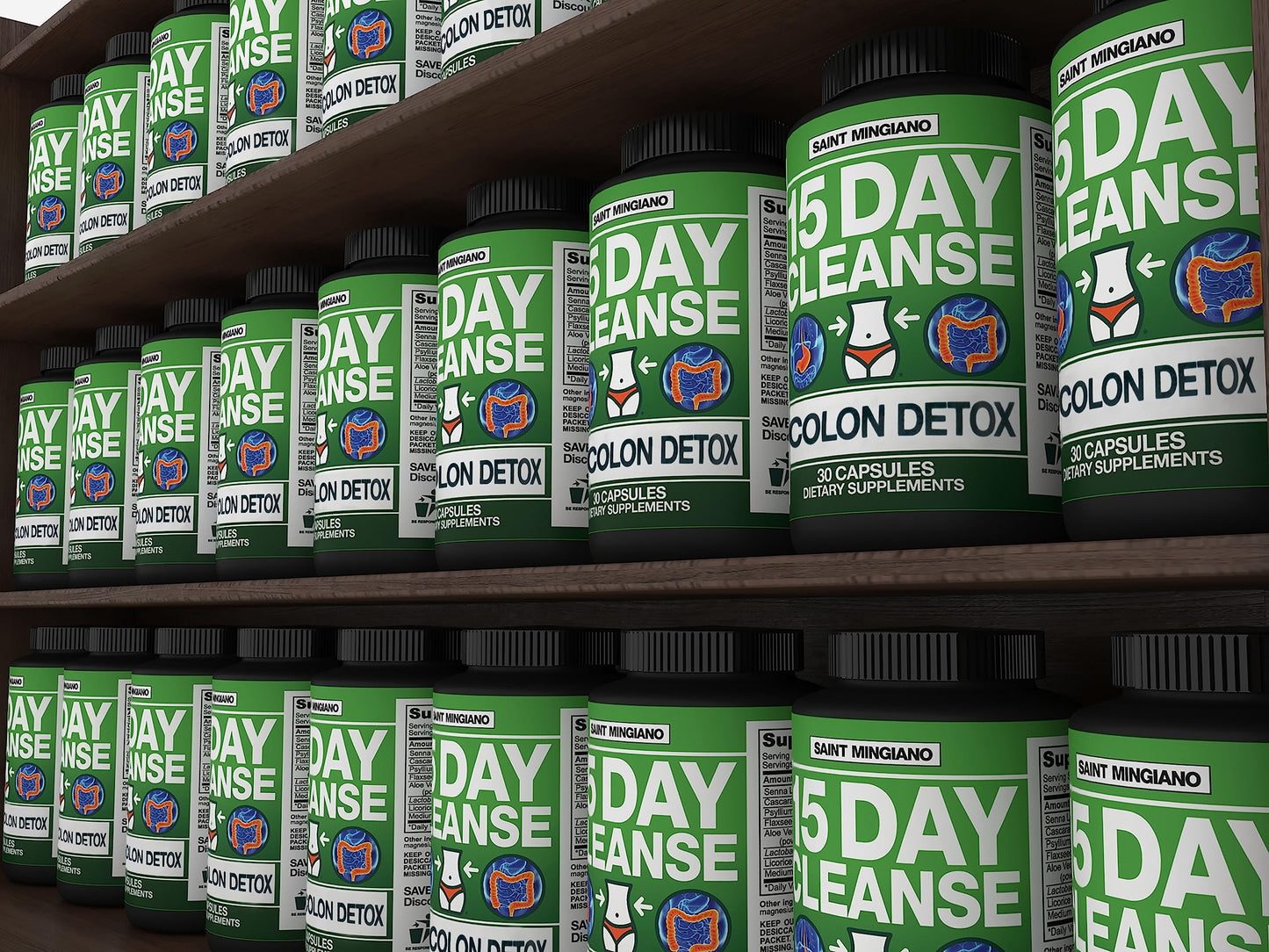 Saint Mingiano 15 Day Cleanse | Colon Detox with Natural Laxative for Constipation & Bloating. 30 Pills to Detoxify & Boost Energy | Extra-Strength Senna Leaf Supplements | Strong for Some People.