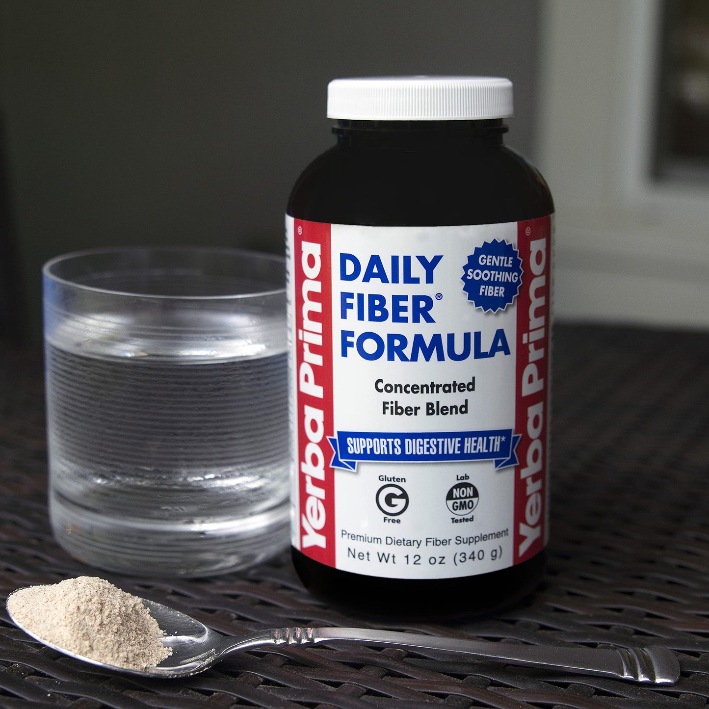 Yerba Prima Daily Fiber Formula Powder - 12 oz (Pack of 4) - Soluble & Insoluble Dietary Fiber Supplement - Gut Health - Vegan, Non-GMO, Gluten-Free