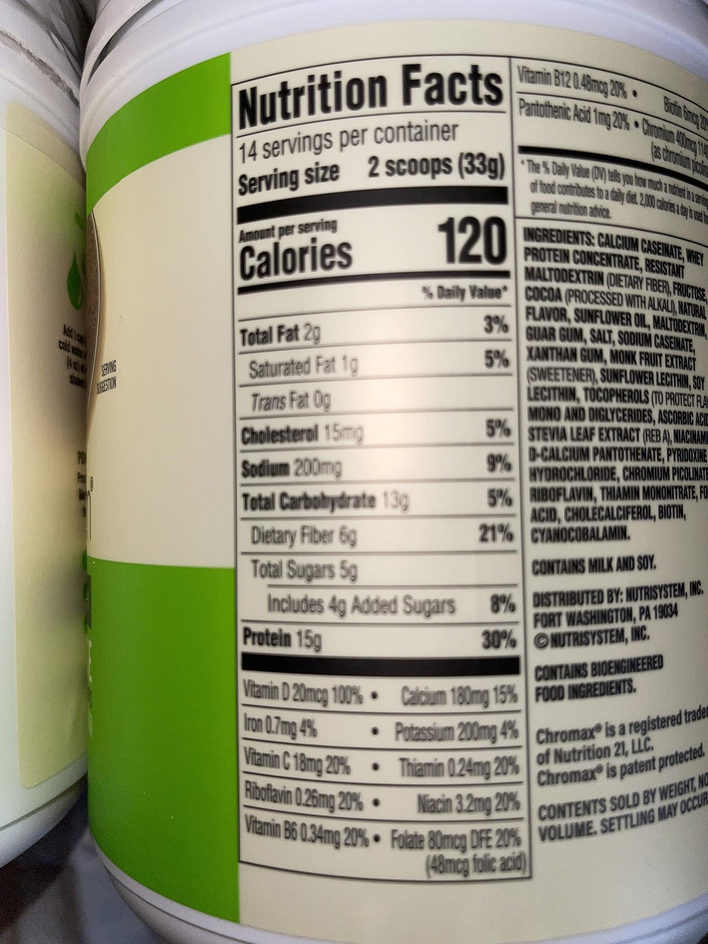 Nutrisystem Nutricrush Probiotic Shakes Chocolate Fudge and Sweet Vanilla Shake Mix - Protein & Probiotics Support Digestive Bust Belly Bloat 2 Containers 16.3 oz. each 28 Servings,(Pack of 2)